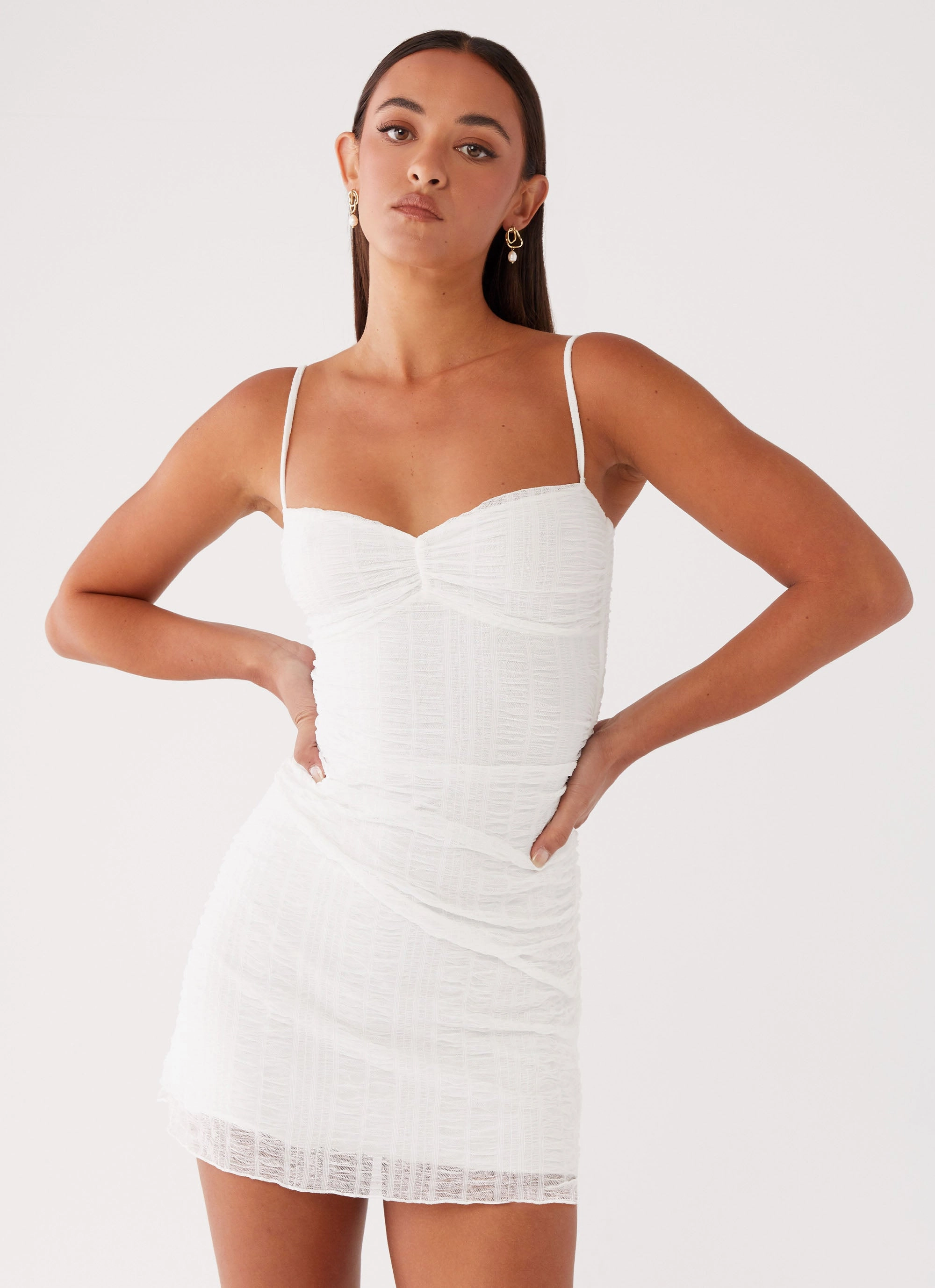 Arden Mesh Mini Dress - White Summer Air
