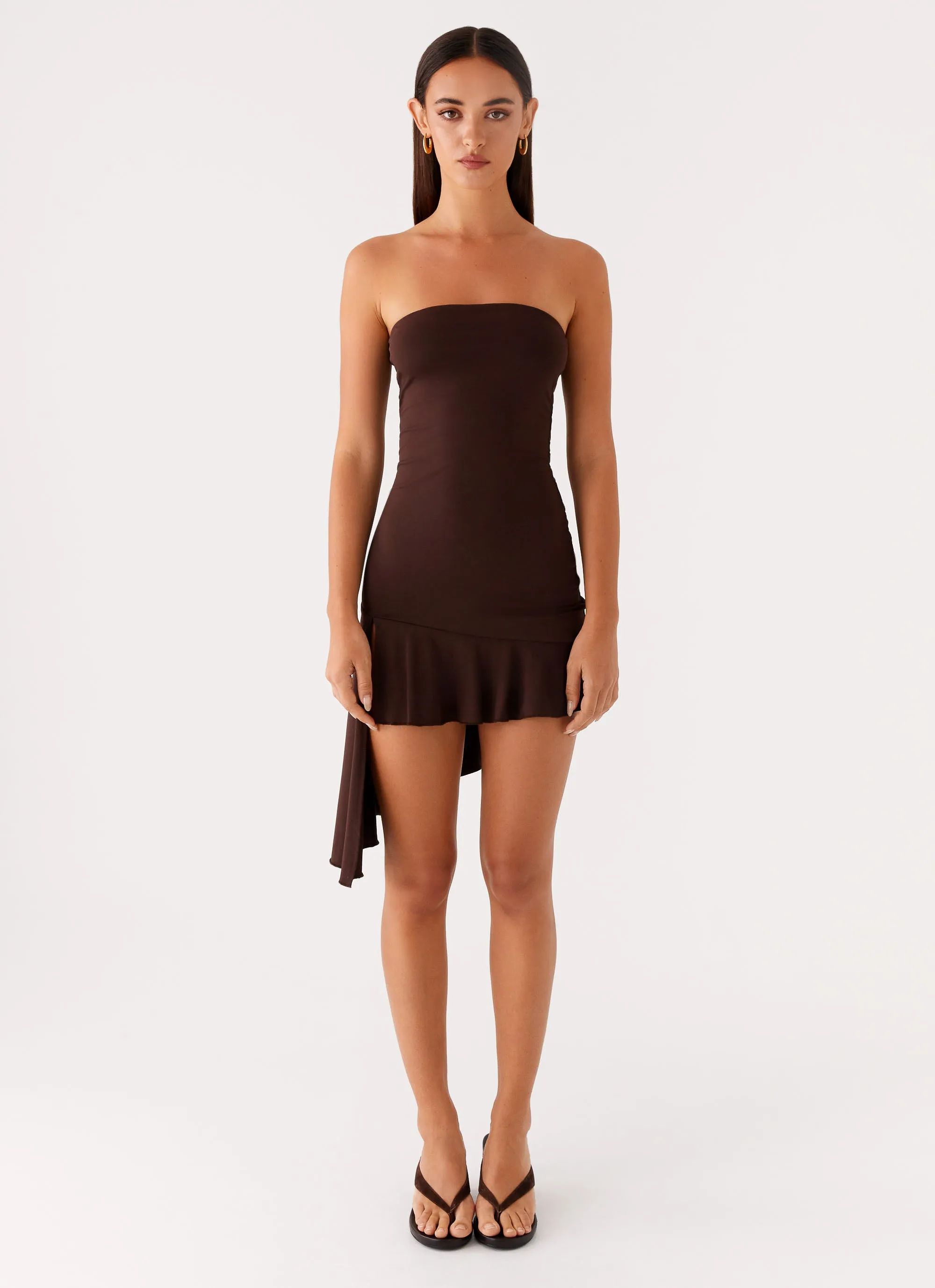 Arianne Mini Dress - Chocolate Smooth Fit Vibrant fit