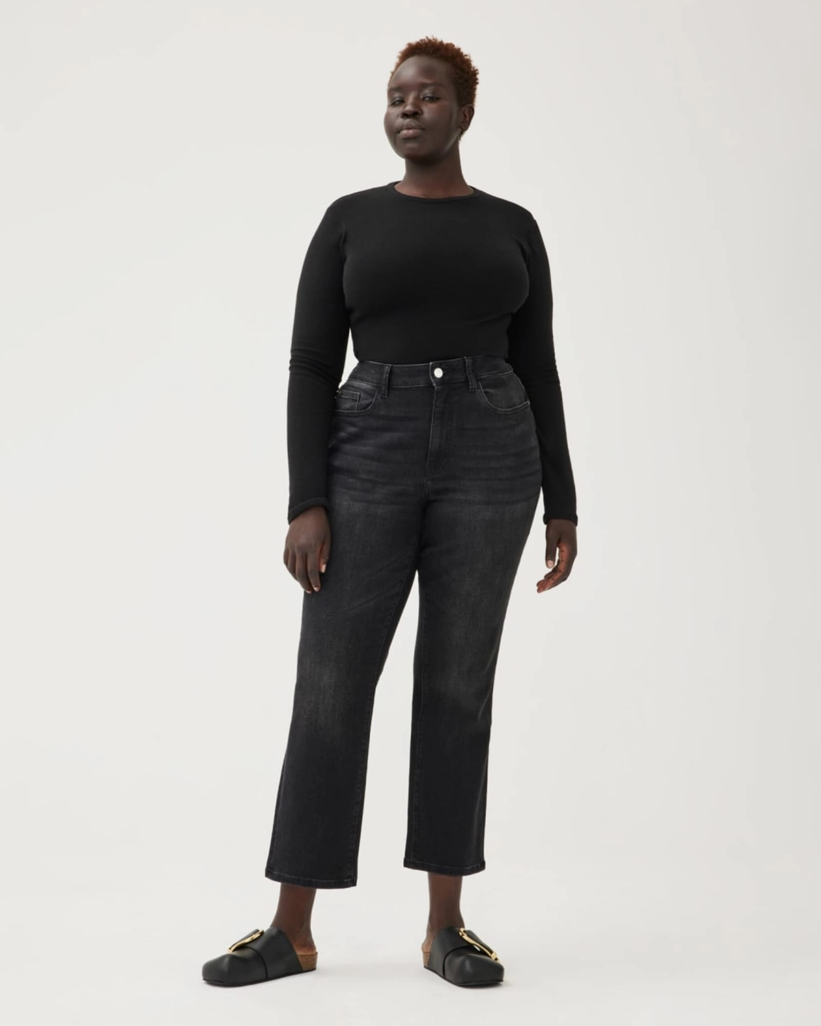 Slim Holiday Vibes Teen Outfit All Fit Design ASE PLUS - HIGH RISE STRAIGHT | NIGHTFALL | NIGHTFALL