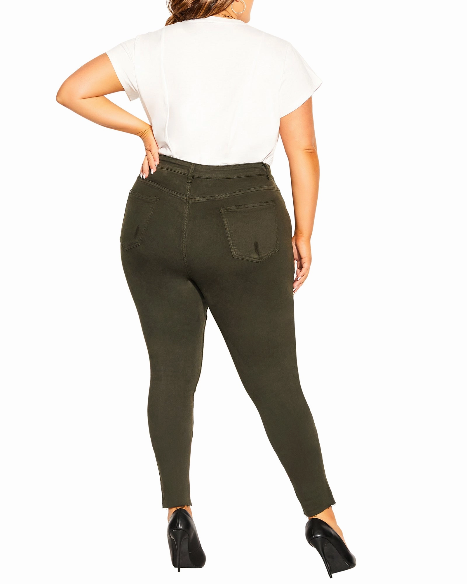 Asha Details Jeans | Olive Green Style Upgrade