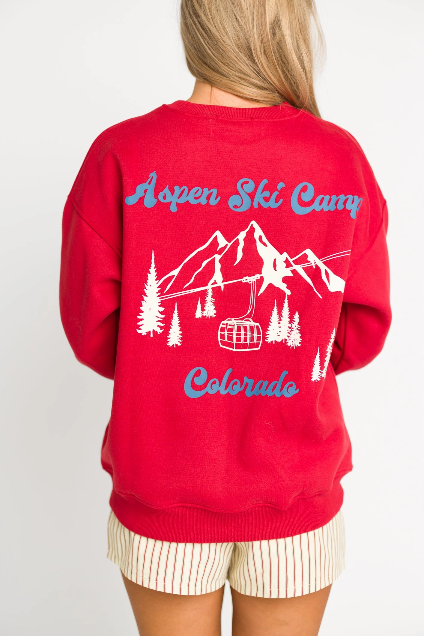 Chilly Comfort Layer Ready Fit Aspen Ski Camp Sweatshirt in Cherry