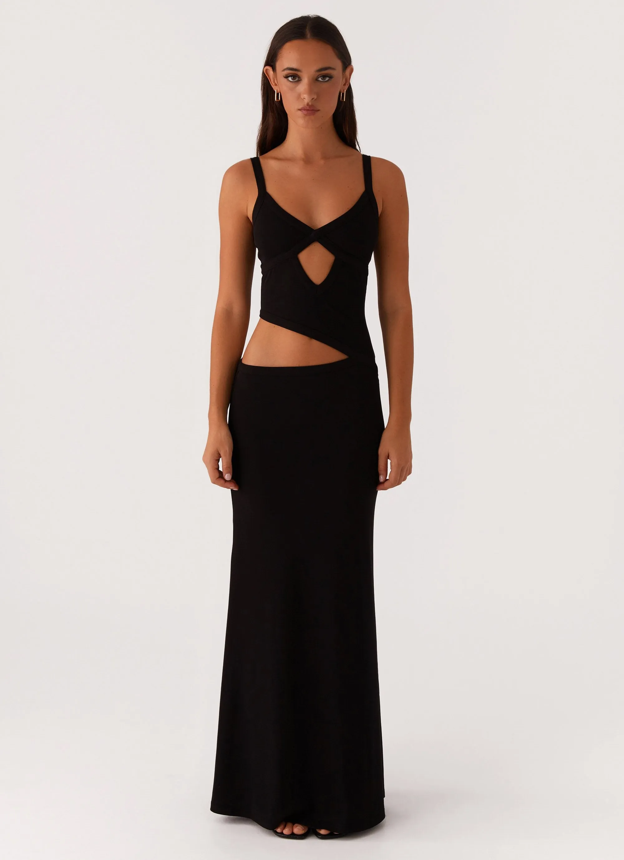 Cold-Shoulder Jocelyn Maxi Dress - Black