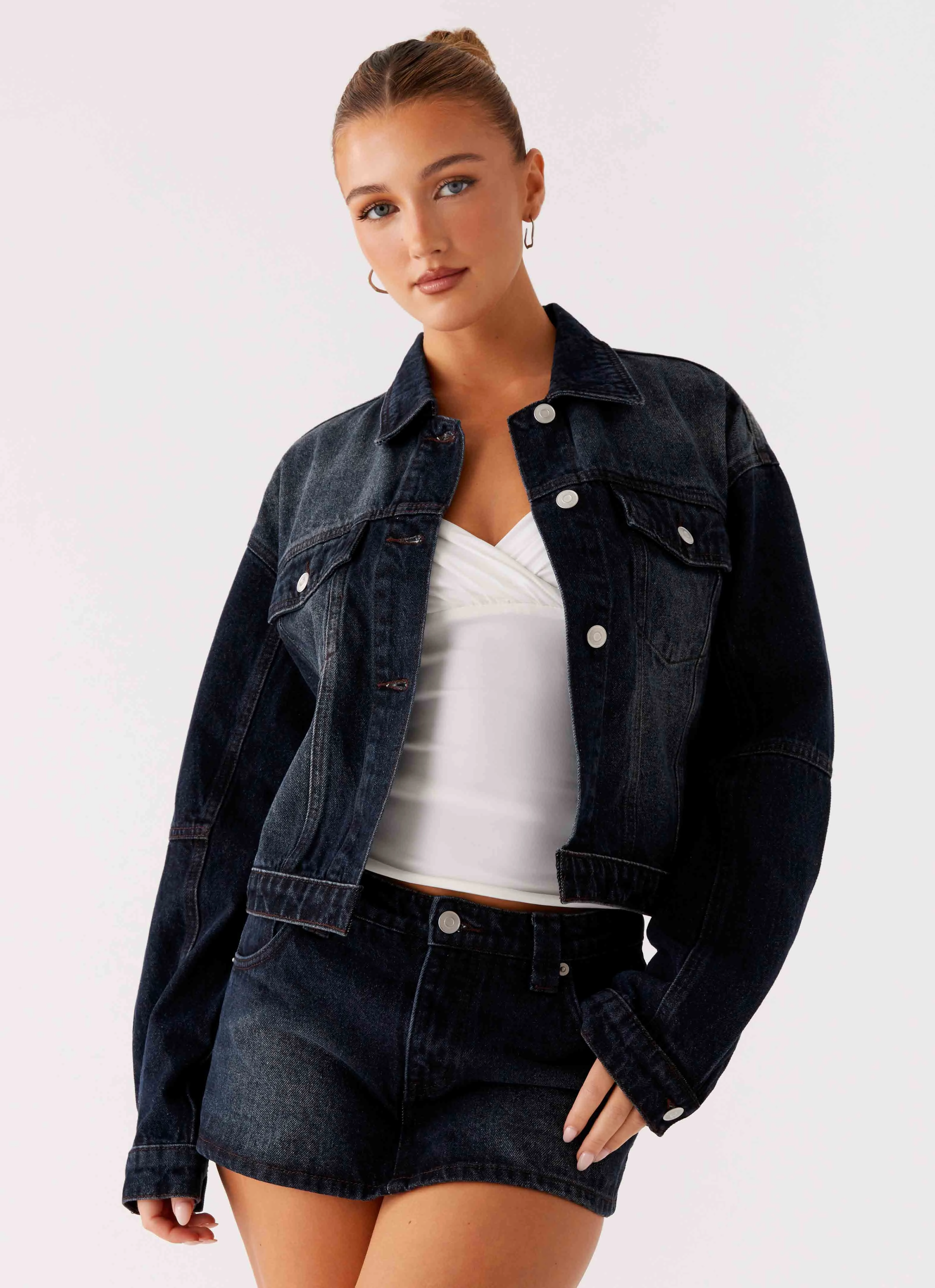 Tropics Denim Jacket - Washed Dark Blue Poise
