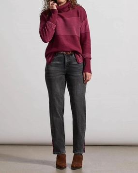 Weekend Warrior Creative Look Modern Audrey Side Slit Embroidered Ankle Jean In Stone Black | Stone Black