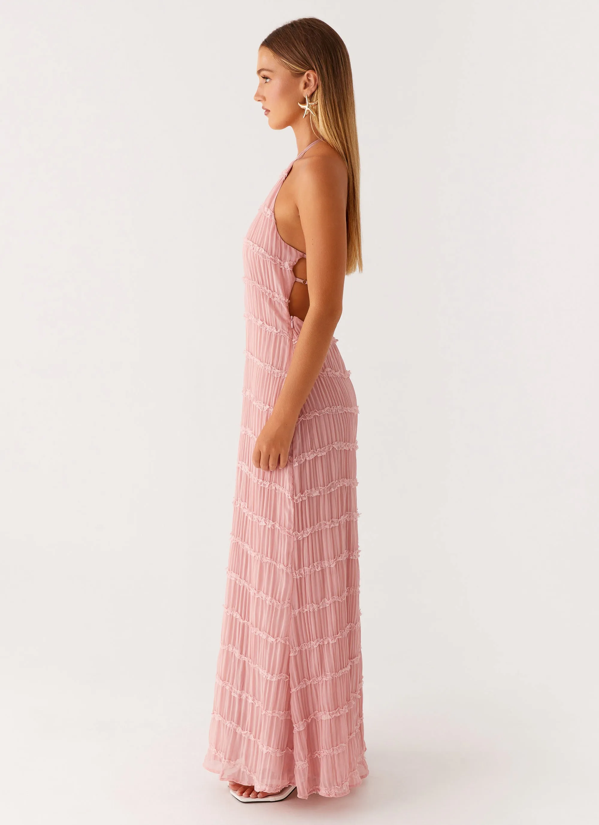 Aullie Maxi Dress - Pink Bright-colored piece Vibrant patterned dress