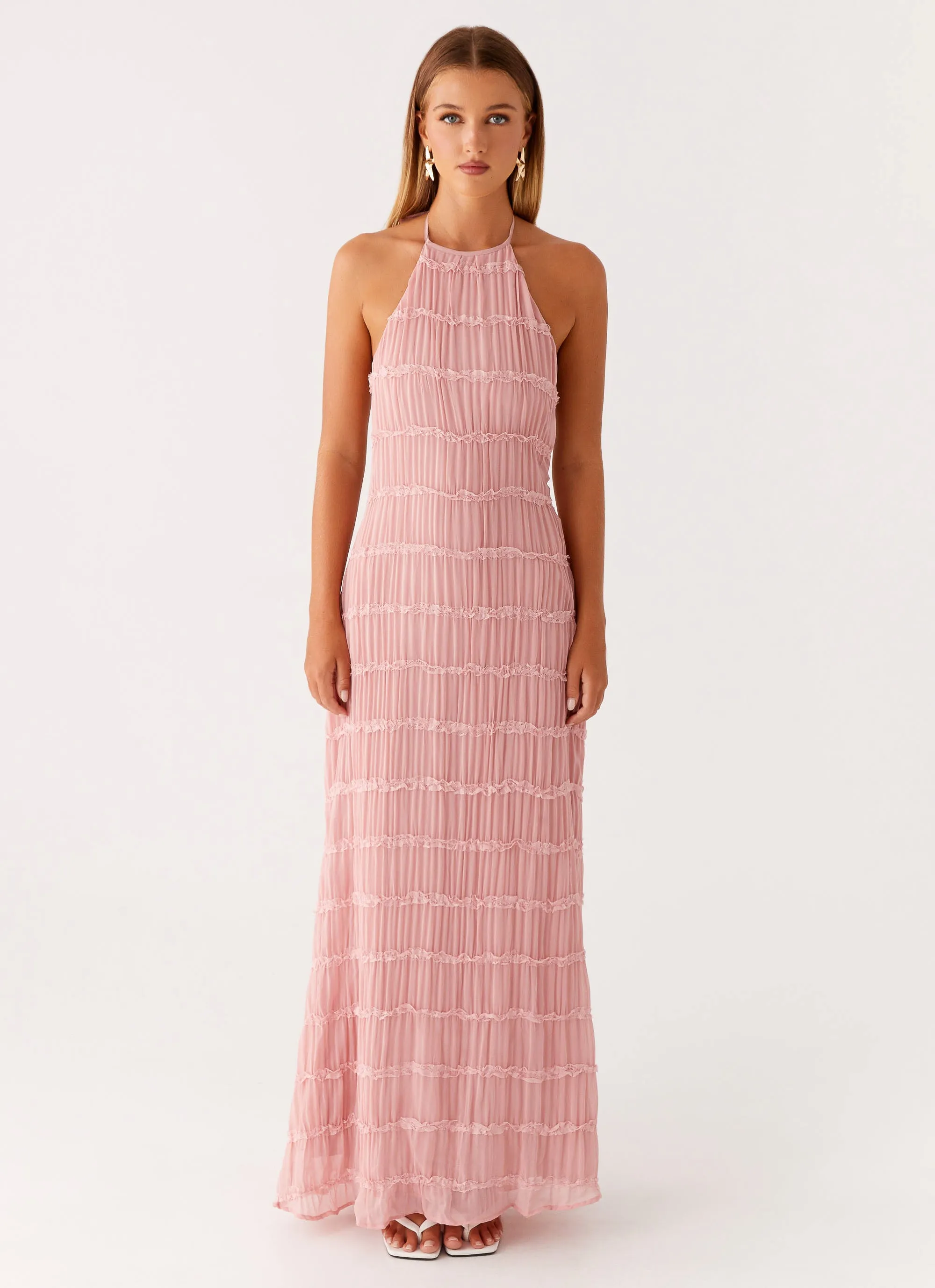 FlatlockSeam Work-Ready Look Aullie Maxi Dress - Pink