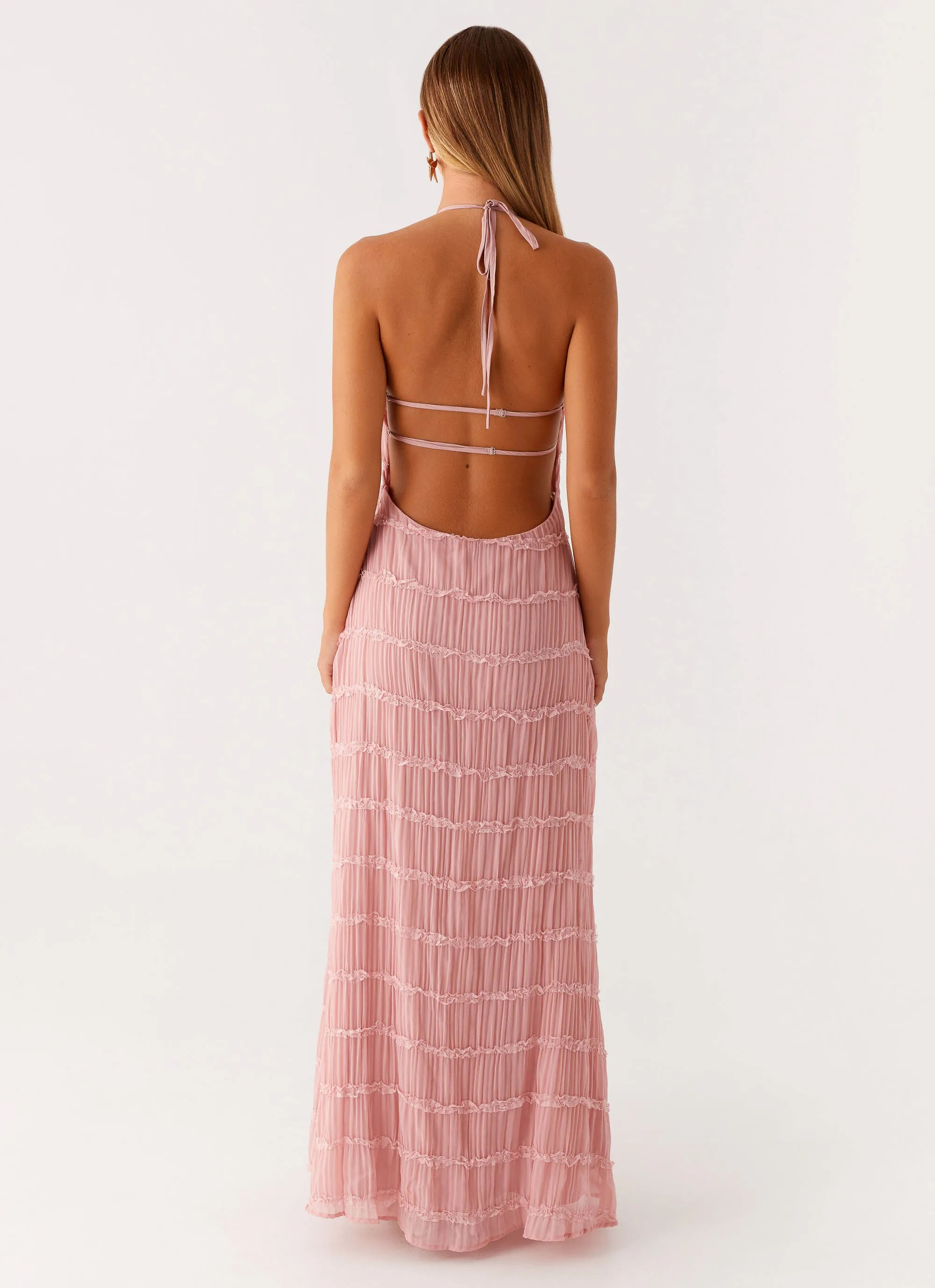Aullie Maxi Dress - Pink Classic Fit Timeless Trend