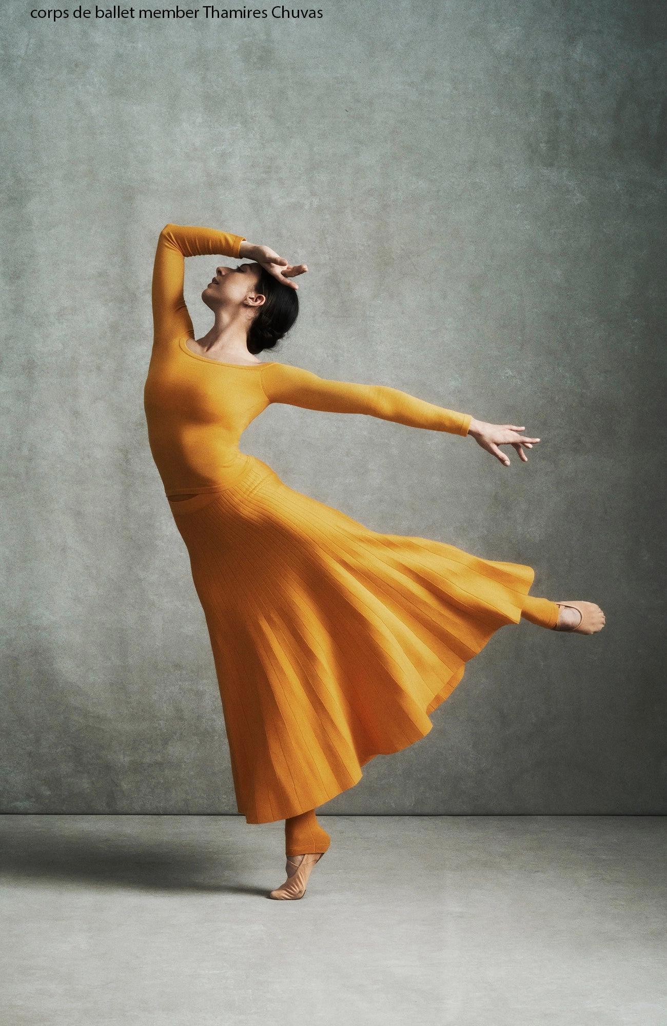 Ethical Production Certified Aurora Knit Maxi Skirt in Yellow Merino Wool