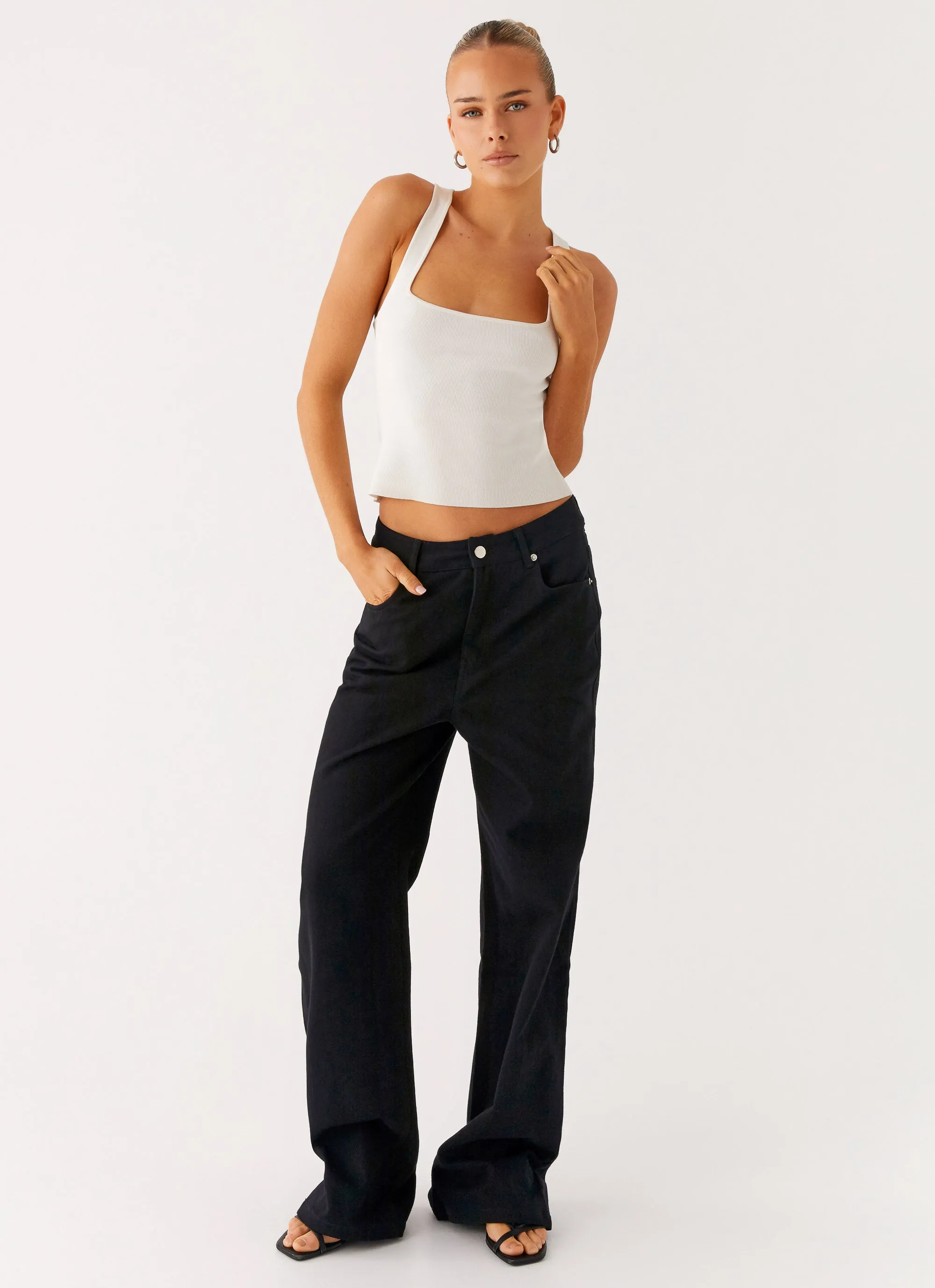 Back Again Straight Leg Denim Jeans - Black Neutral Piece