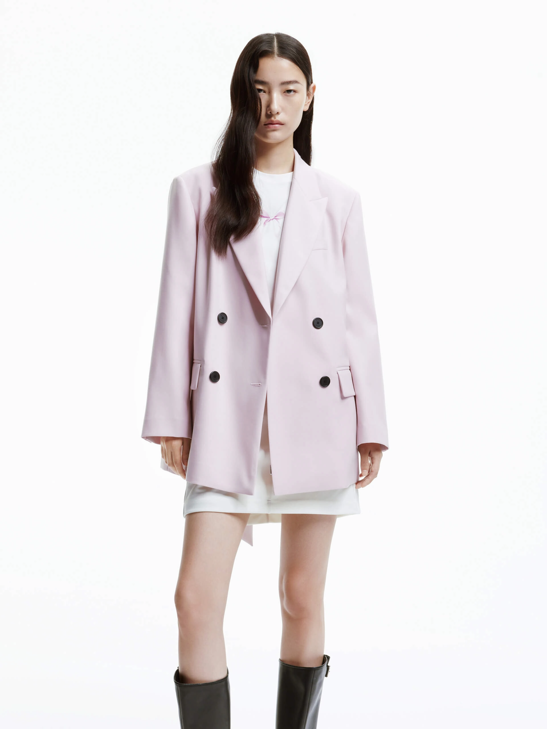 Back Cutout Tie Blazer Minimalist Design