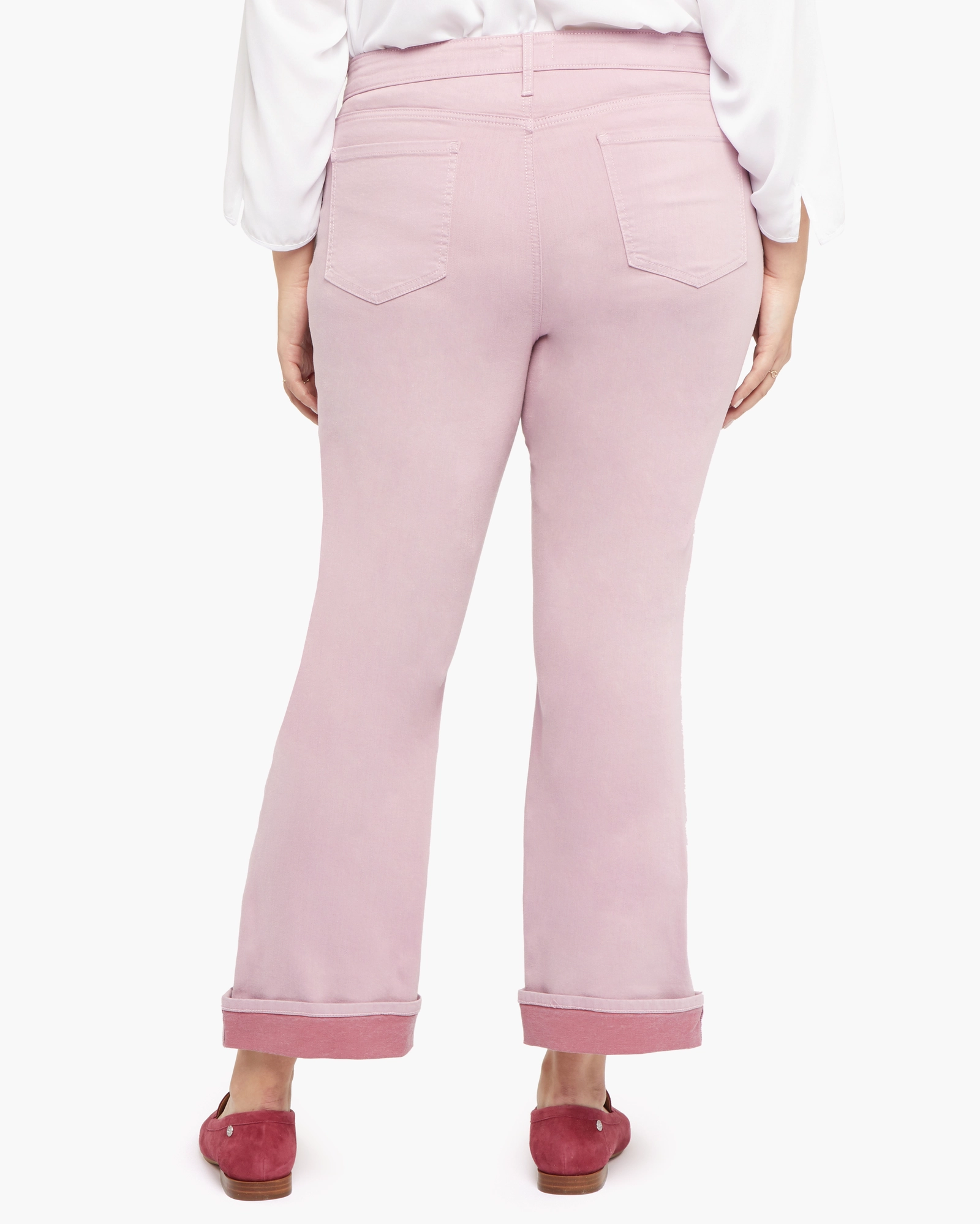 Barbara Flare Ankle Cuff Jean | Dawnpink General Fit Fitted Comfort