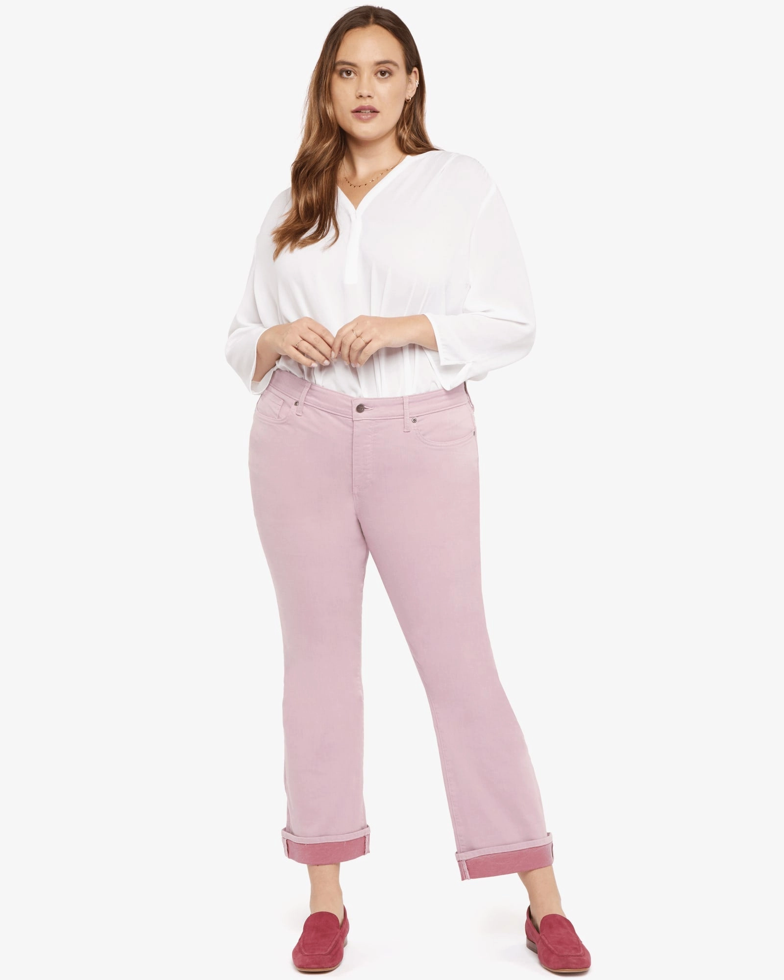 Relaxed Basics Barbara Flare Ankle Cuff Jean | Dawnpink
