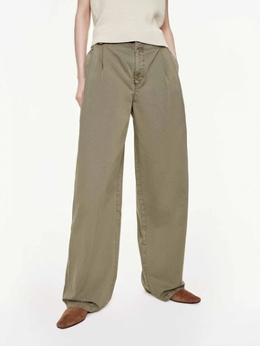 Barrel Leg Pleated Trousers Thermal Lining Soft Touch Material