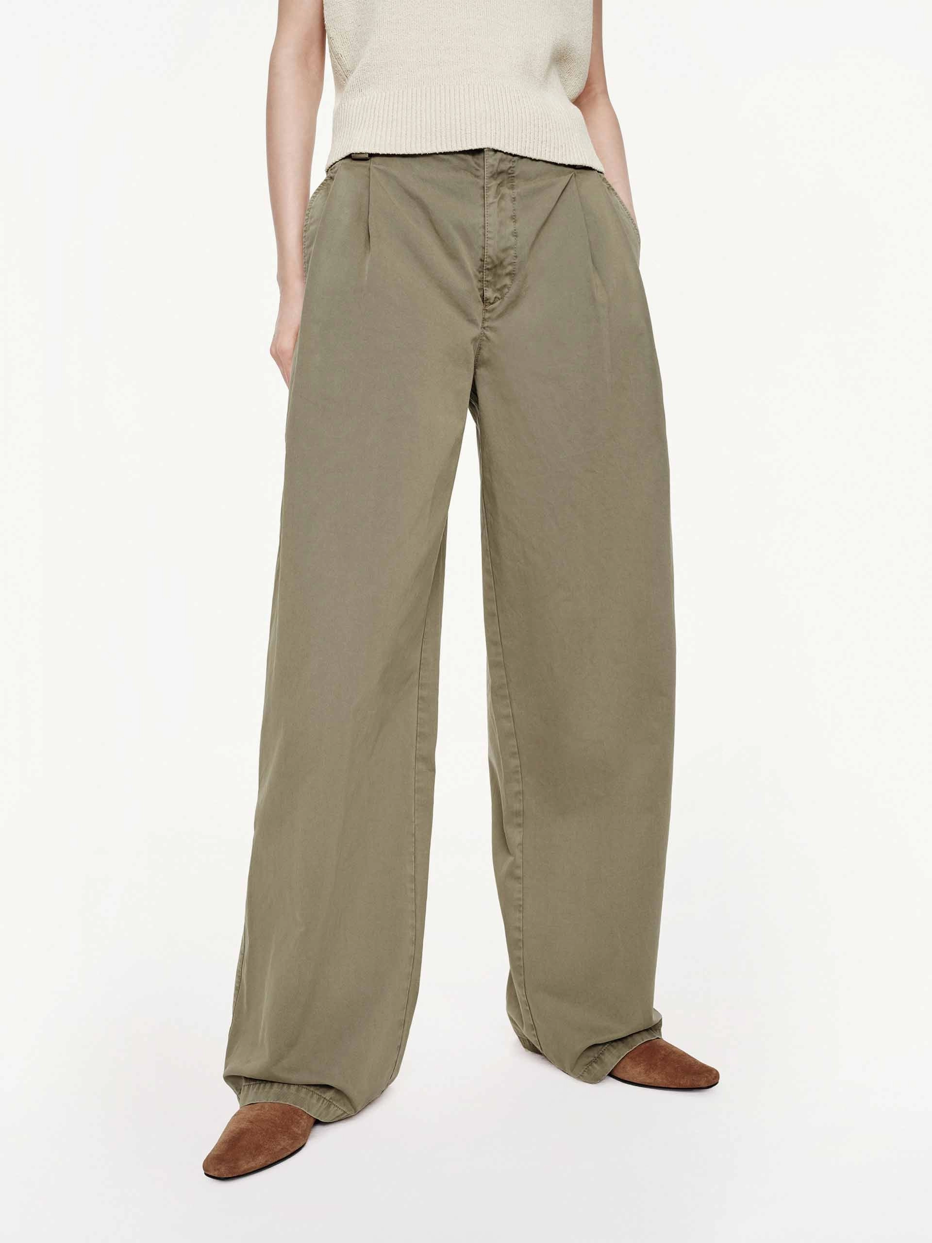 Barrel Leg Pleated Trousers RecycledMaterial