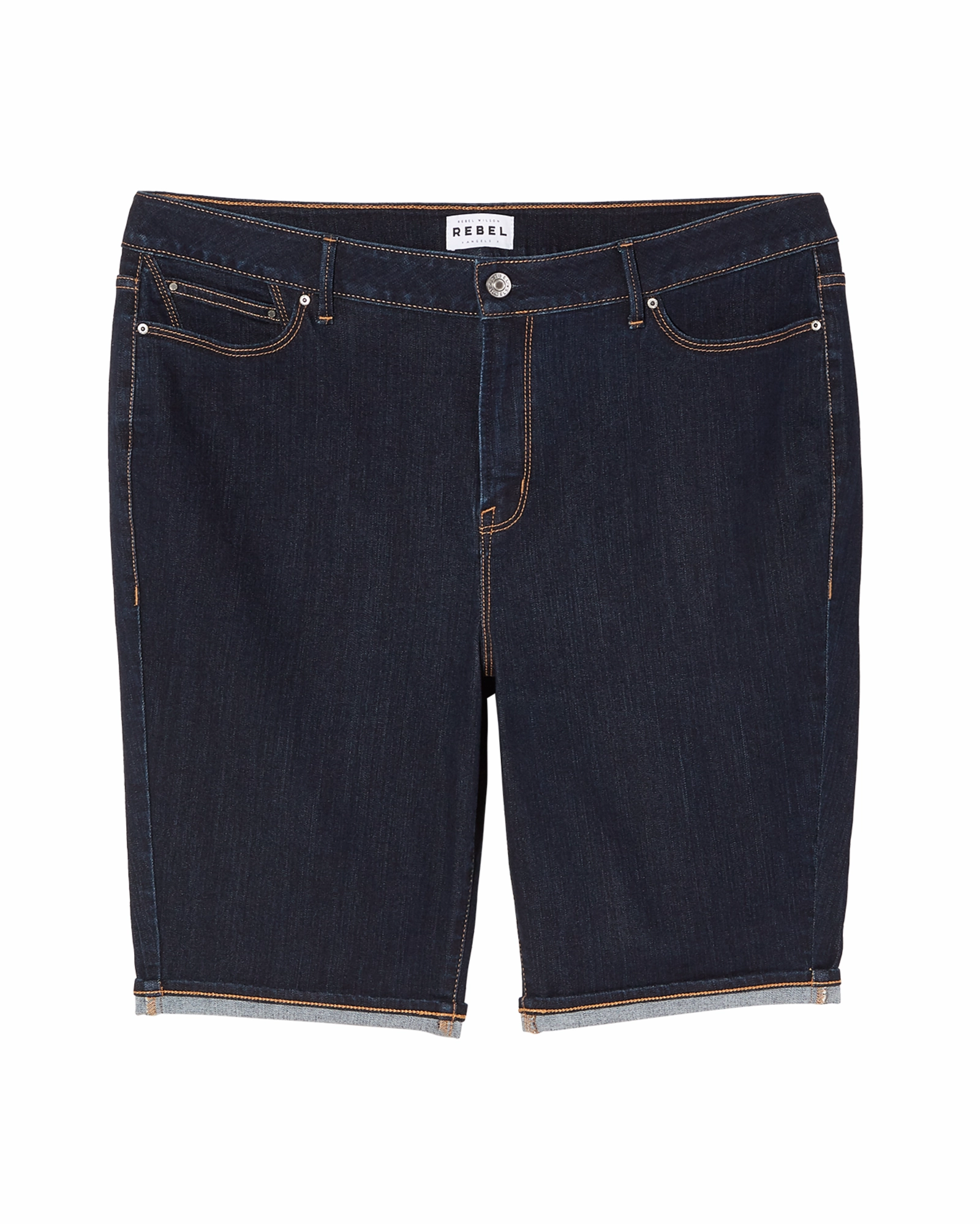 Bayview Rolled Cuff Bermuda Short | Dark Wash Comfy Waist Fit