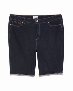 Bayview Rolled Cuff Bermuda Short | Dark Wash Comfy Waist Fit