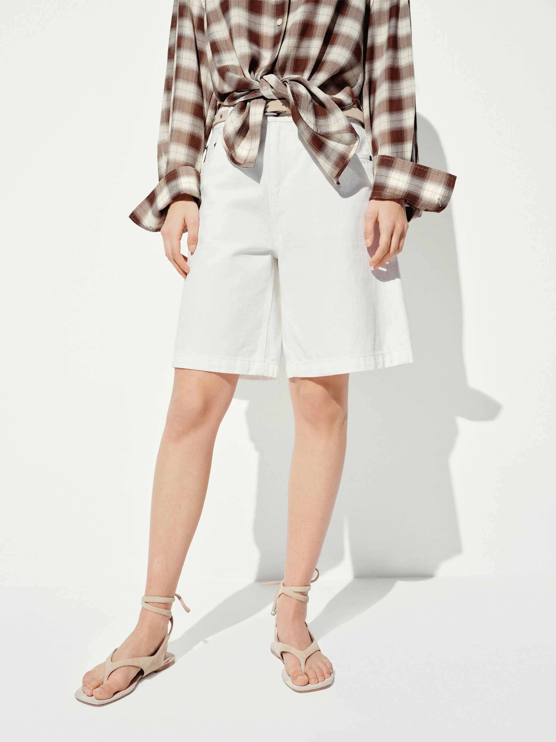 Reinforced Seams WaterResistantFinish Cotton Straight Loose Shorts