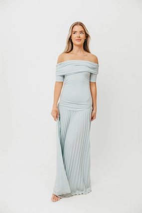 Bohemian style The Lennox Maxi Dress in Dusty Blue