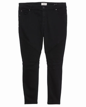 Tailored Comfort Bennett Moto Detail Skinny Jean | Black