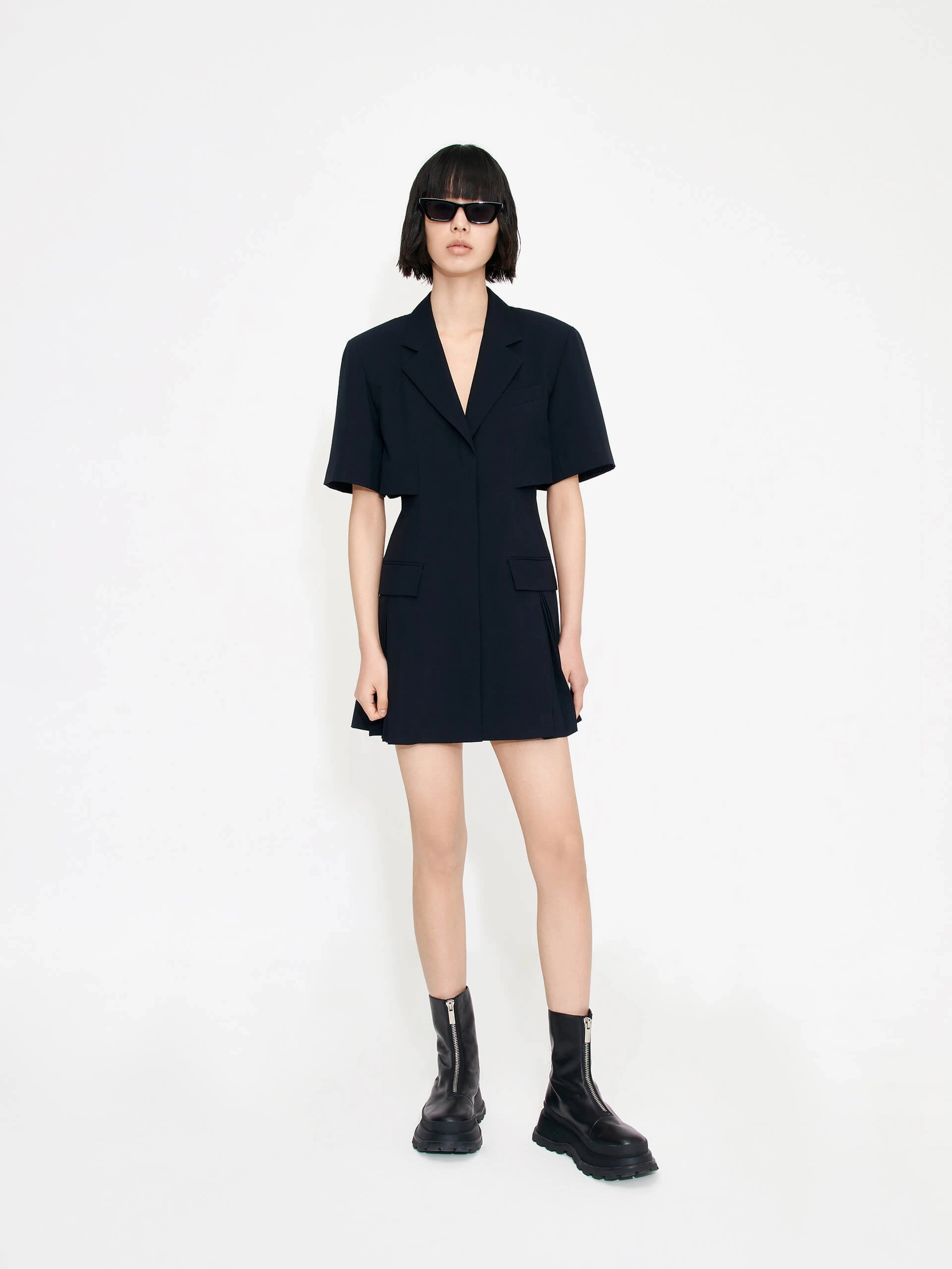 High Cut Brunch Outfit Blazer Mini Dress