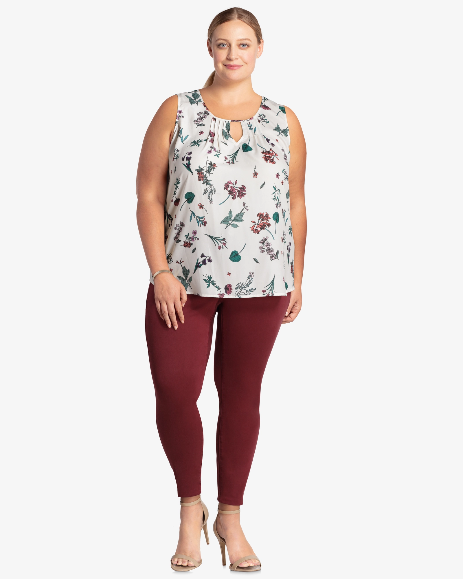 Flexible Design Textured Smart Casual Road Trip Bleecker Skinny Jean  | Red