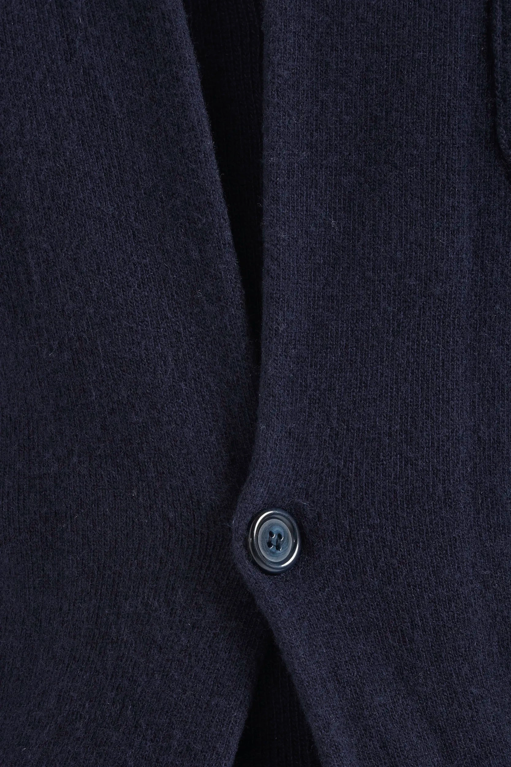 Reinforced Neckline Stitching Blue knitted jacket - wool and cashmere - Made in Italy
