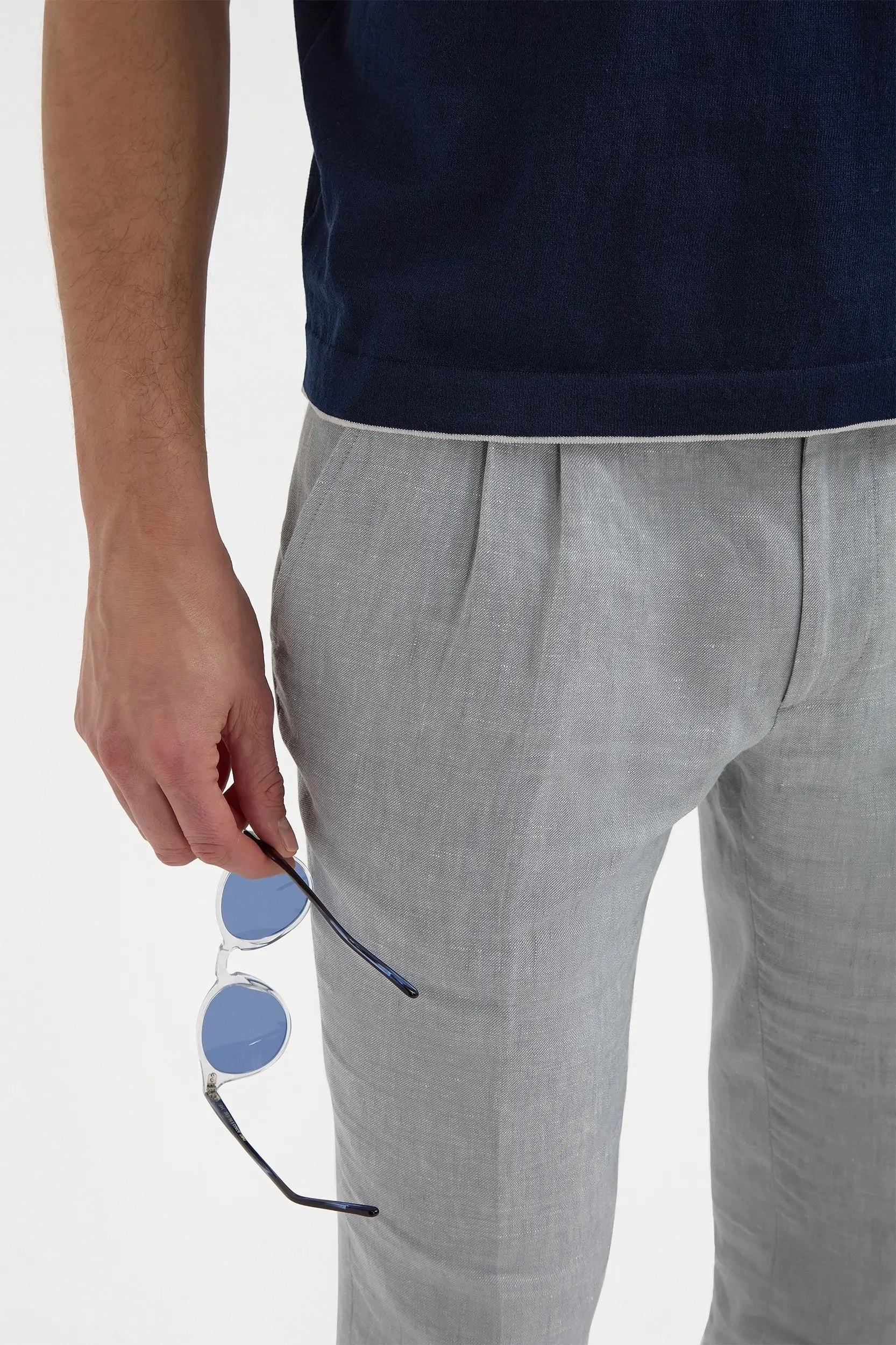 Essential Wear Blue knitted t-shirt - Made in Italy