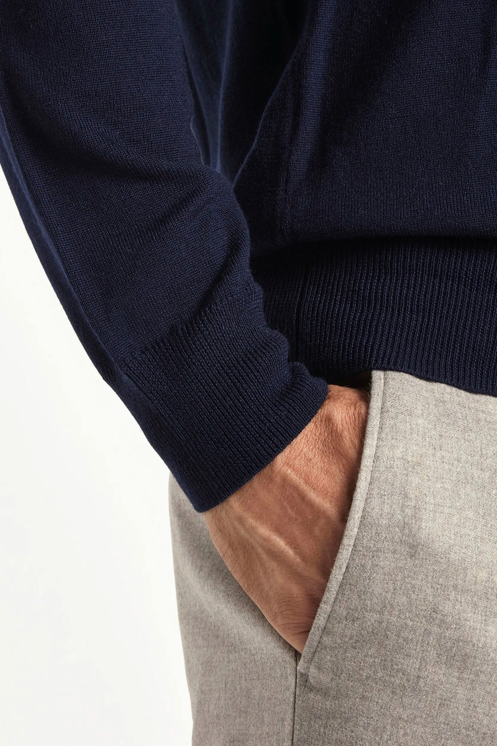 Lounge Outfit Soft Piece Blue merino polo - Made in Italy