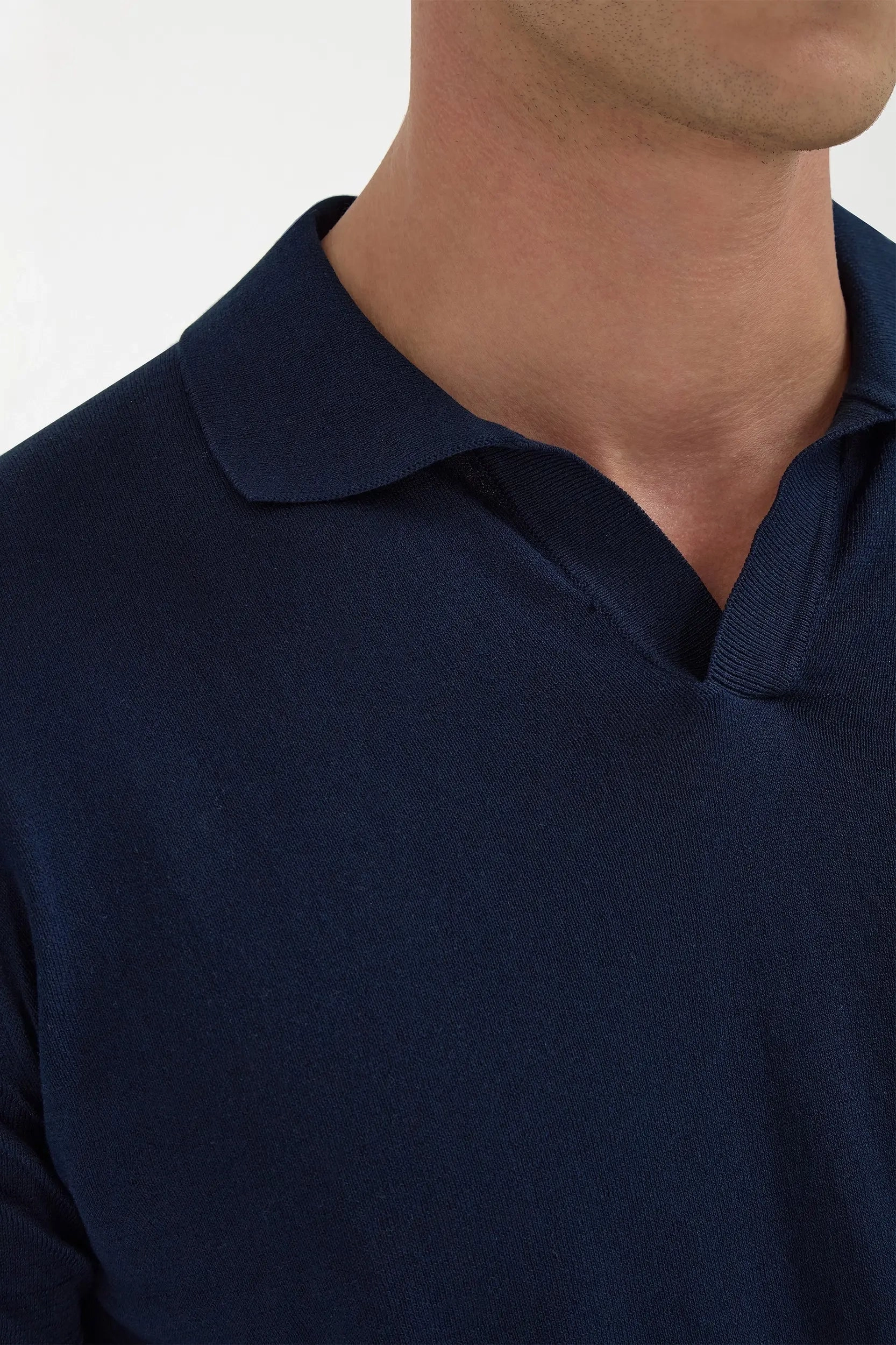 Blue polo - Made in Italy HighElastic Recovery