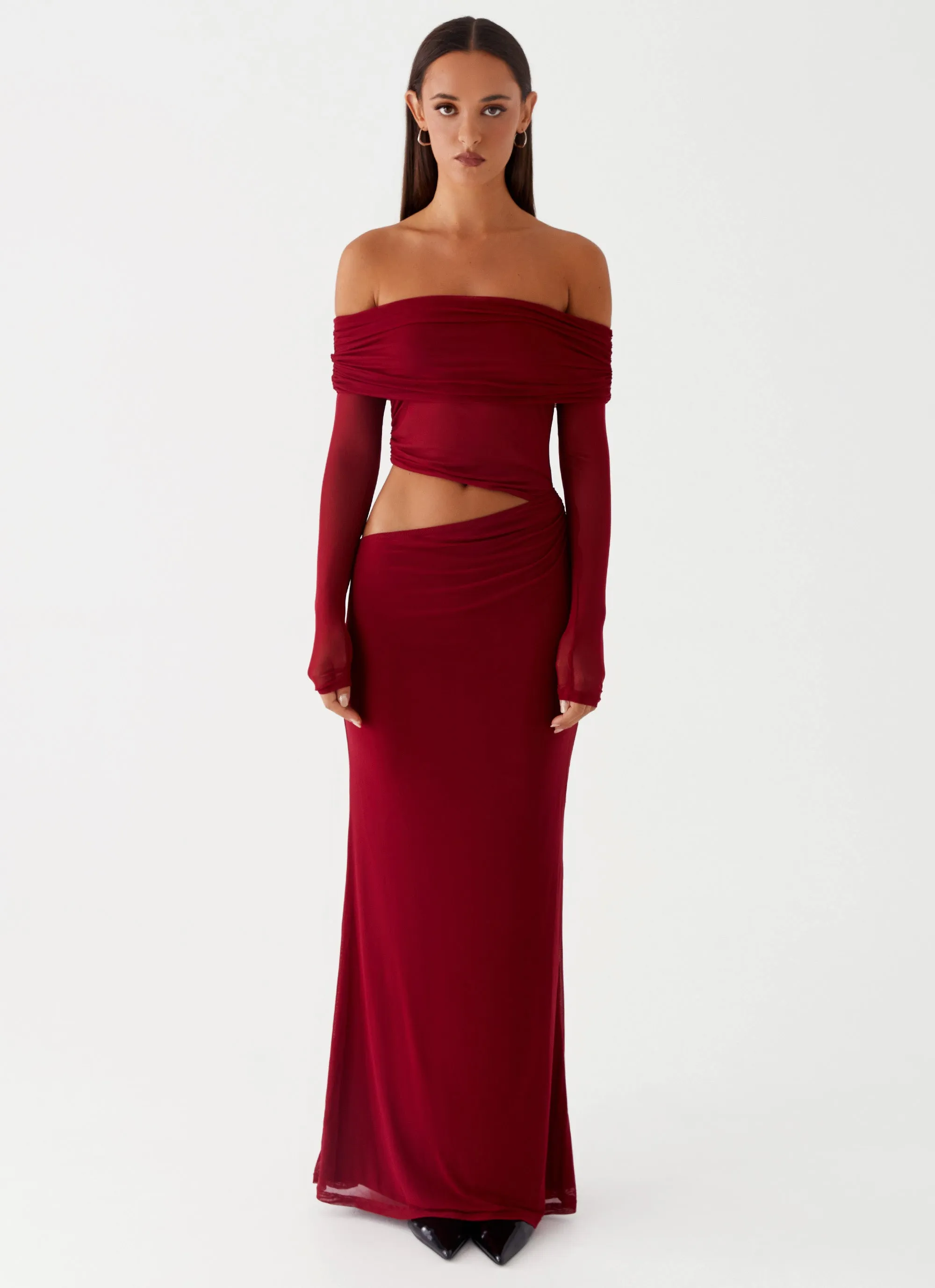 Light Cloud Emery Maxi Dress - Cherry Red