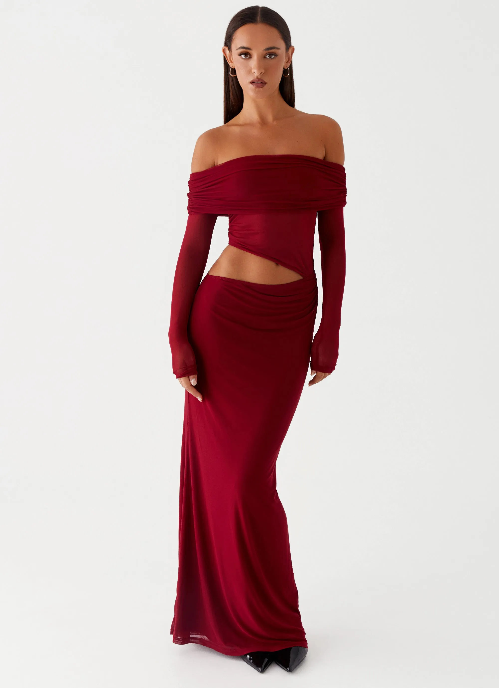 Lightweight Comfort Emery Maxi Dress - Cherry Red