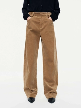 Corduroy Barrel Leg Pants Easy Stretch Fit