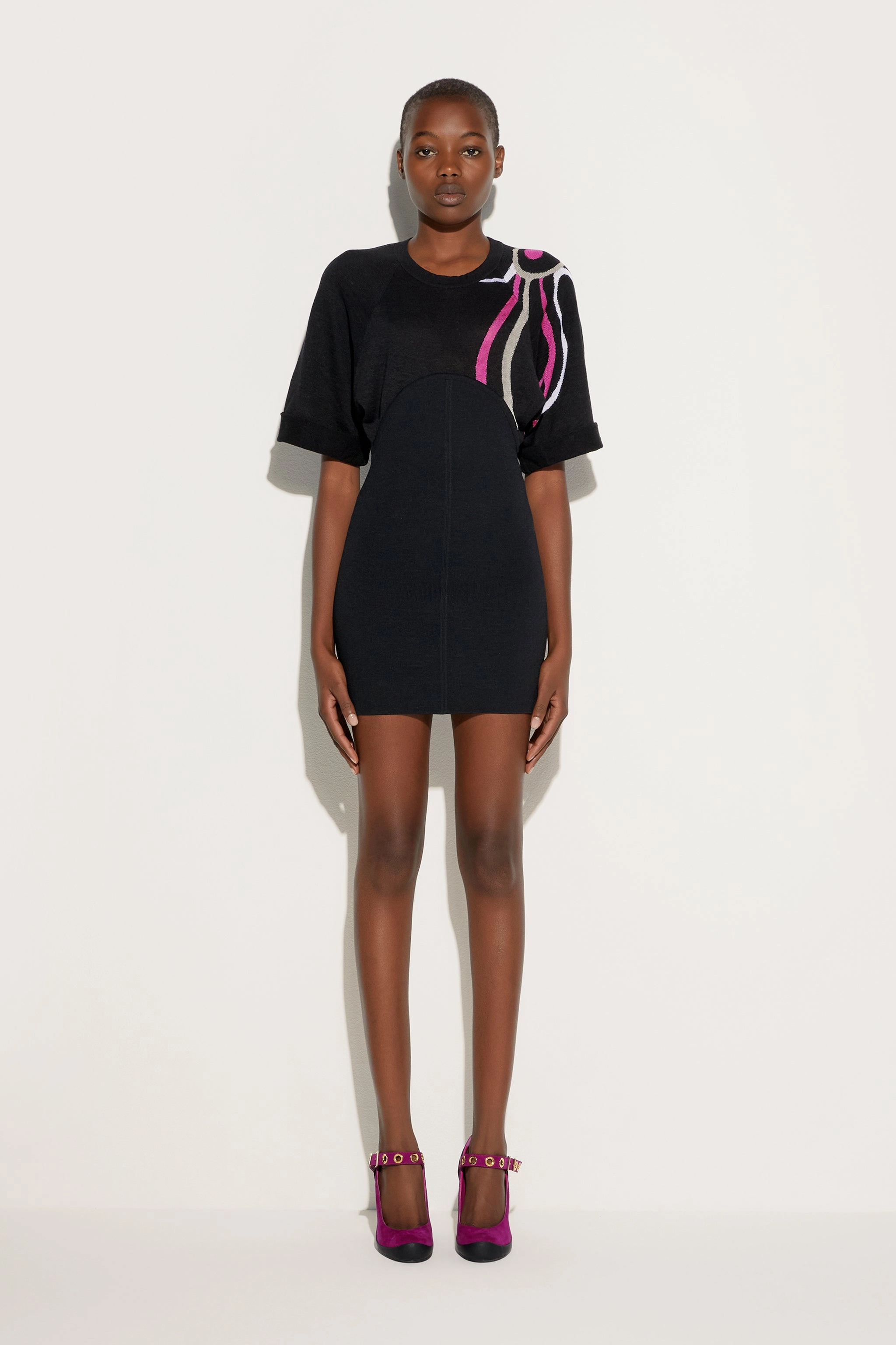 Comfy Layers Bodycon Dress with Marmo Detail