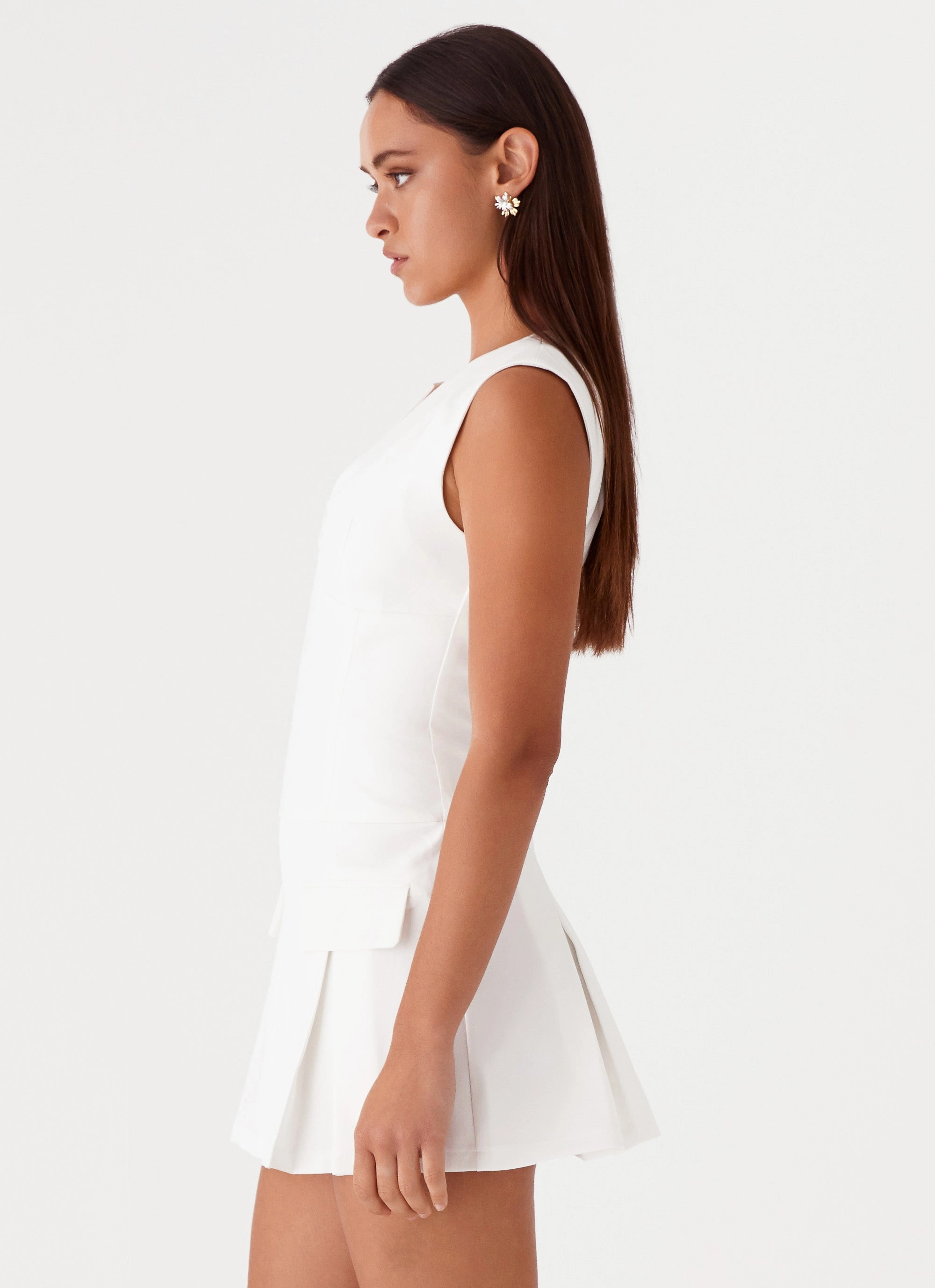 Classic Flow Cassia Mini Dress - White