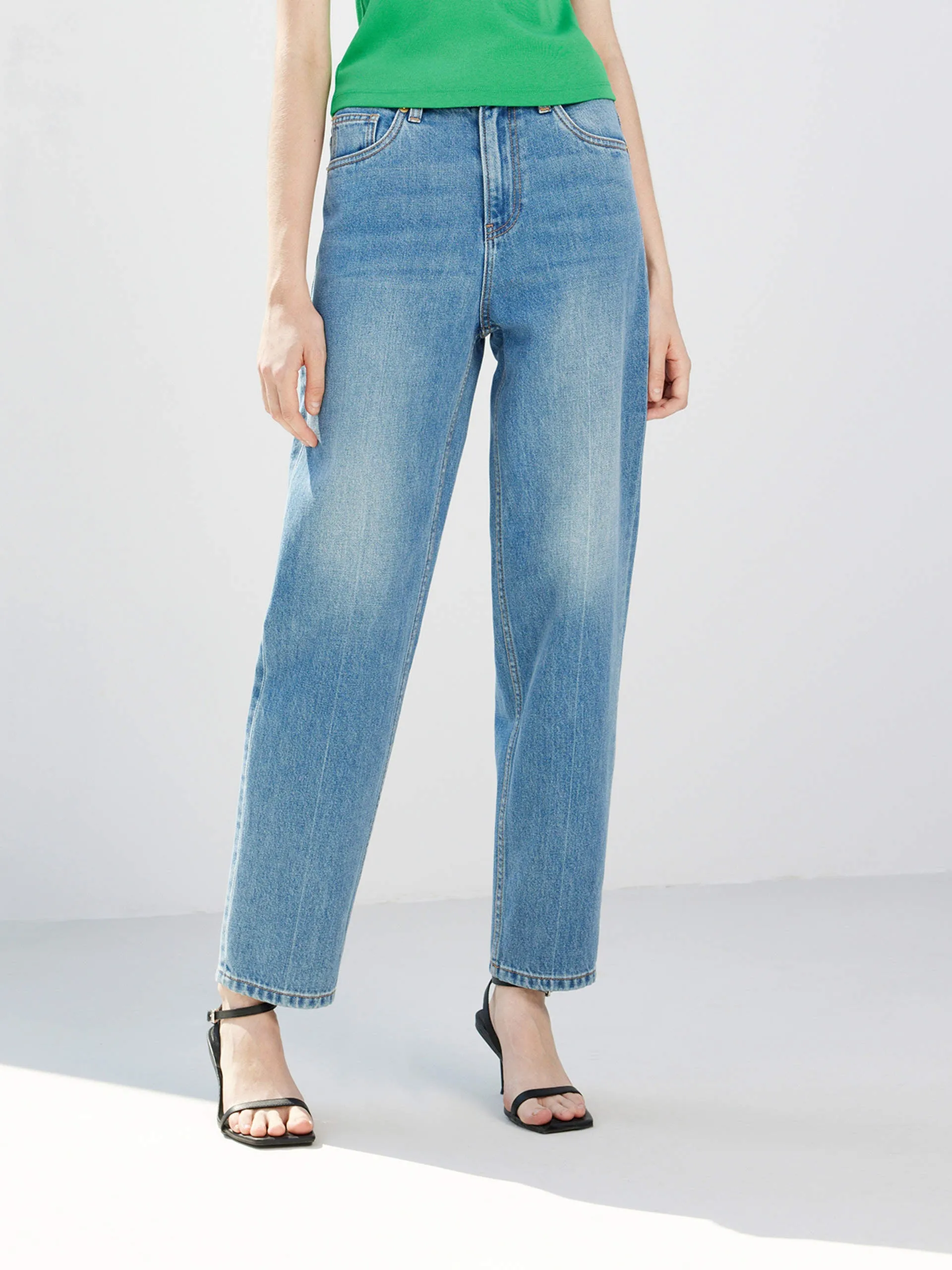 Fashion Lover Minimalist Cotton Tapered Jeans