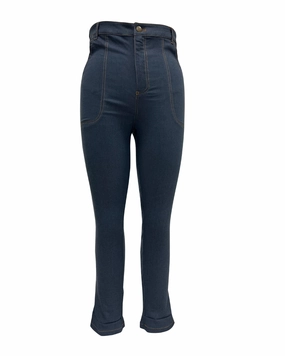 Spring Attire Stretch Classic Gym Ready Unique Vintage Indigo Denim Cuffed Jeans | Blue