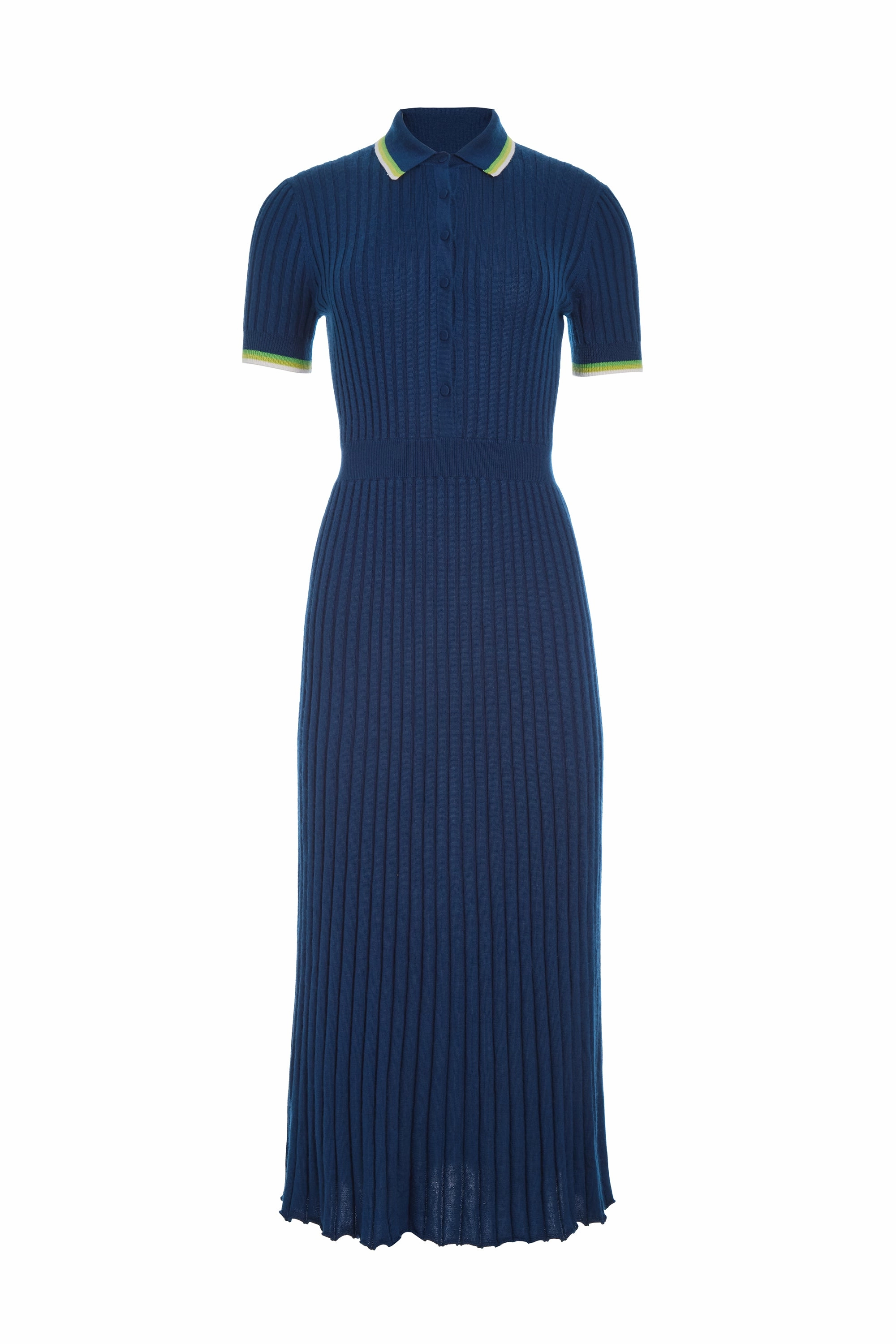 Eyot Knit Maxi Dress in Washed Denim Cashmere Silk Layer Ready