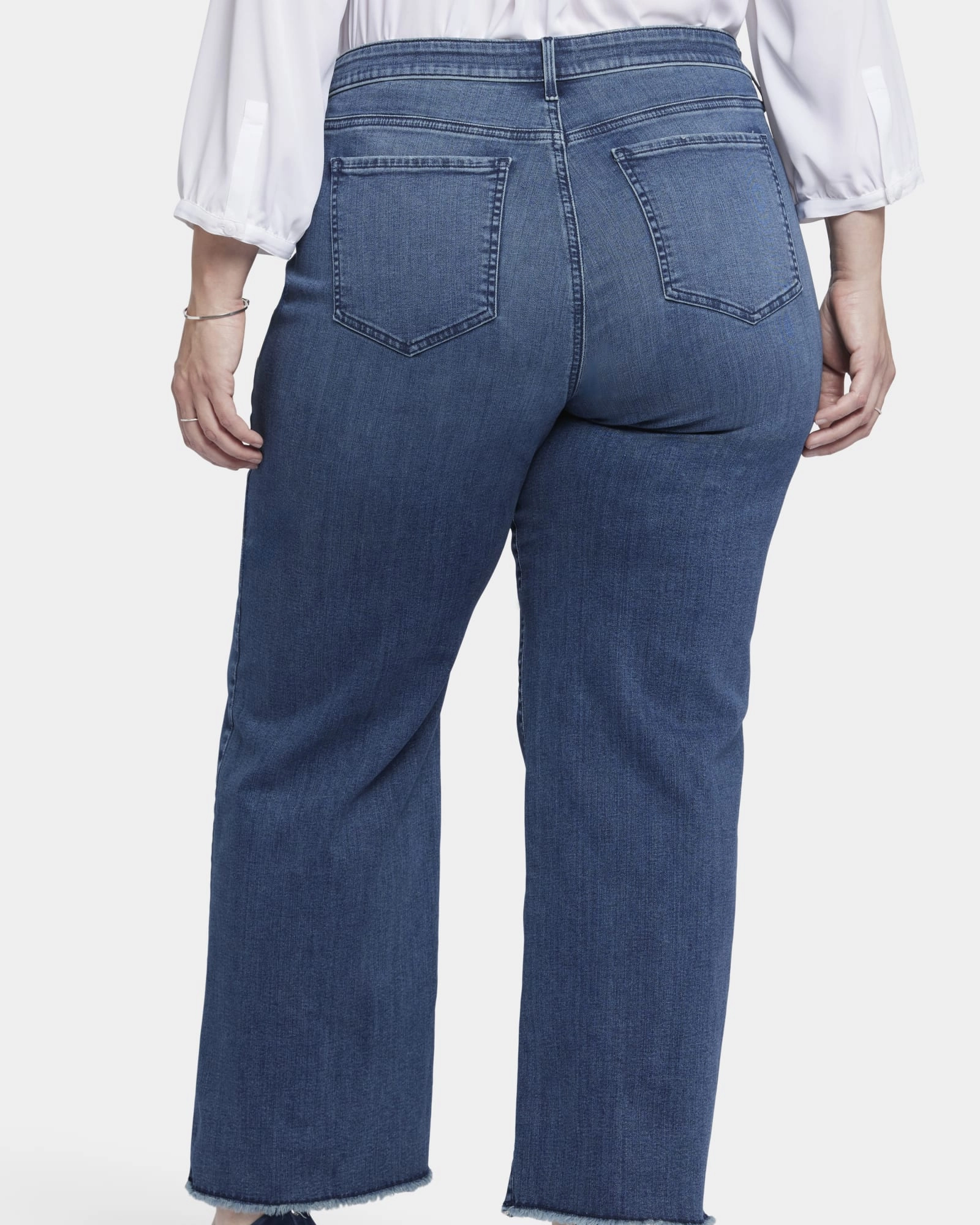 Stretch Fabric Teresa Wideleg Fray Hems | Riverwalk