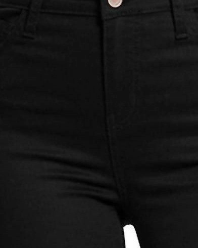 Lightweight Morning Stroll Durable Bootcut High Rise Stretch Denim Pant in Black | Black