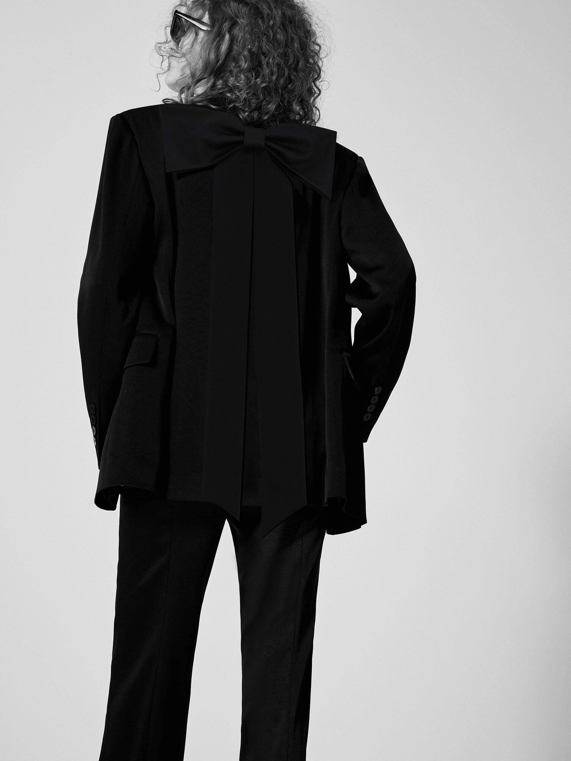 Bowknot Details Structured Blazer Moisture Wicking Lining Packable Feature