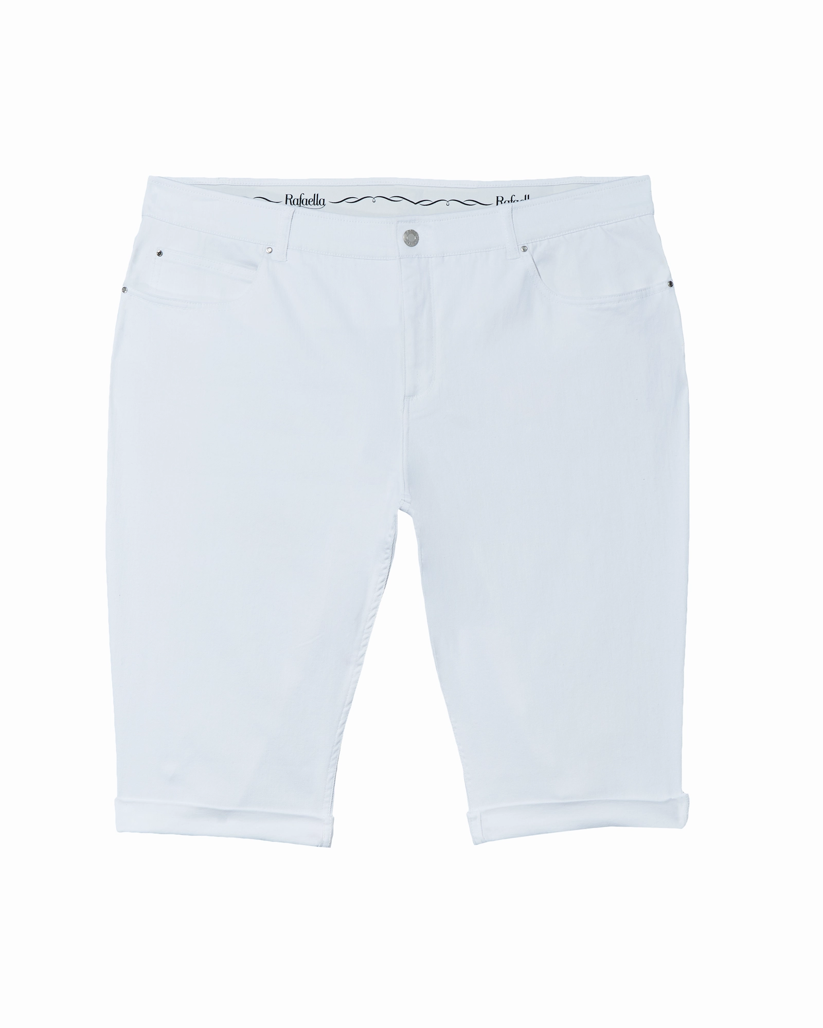 Bradford Cuffed Bermuda Short | White Riveted Stress Points Minimalist Weekend Getaway Casual