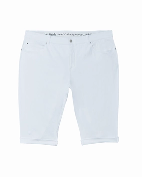 Bradford Cuffed Bermuda Short | White Riveted Stress Points Minimalist Weekend Getaway Casual