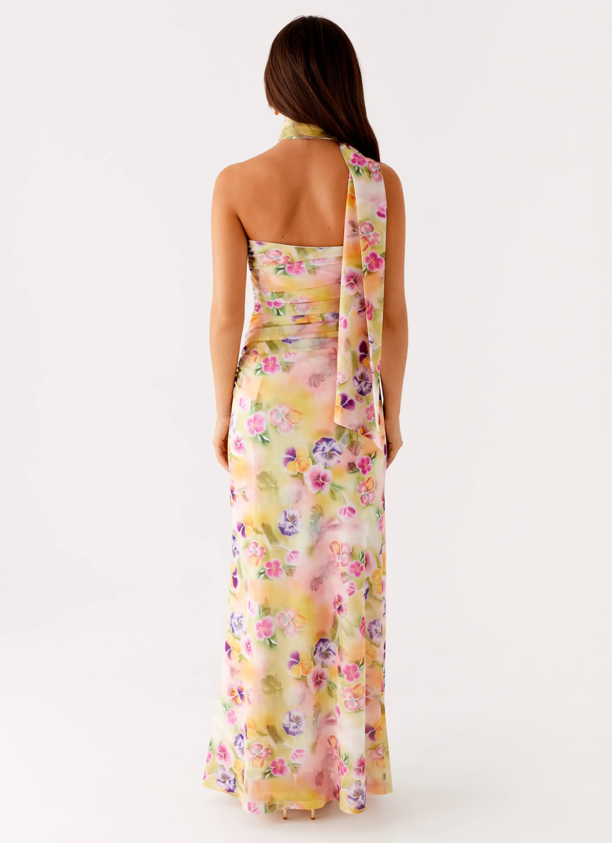Songbird Maxi Dress - Sunburst Floral Back-Pocket Walkable Flow