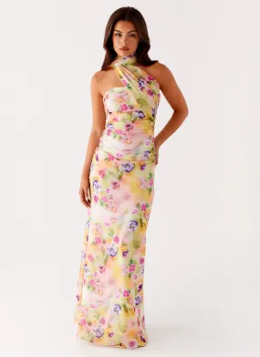 Songbird Maxi Dress - Sunburst Floral Sunset Scene