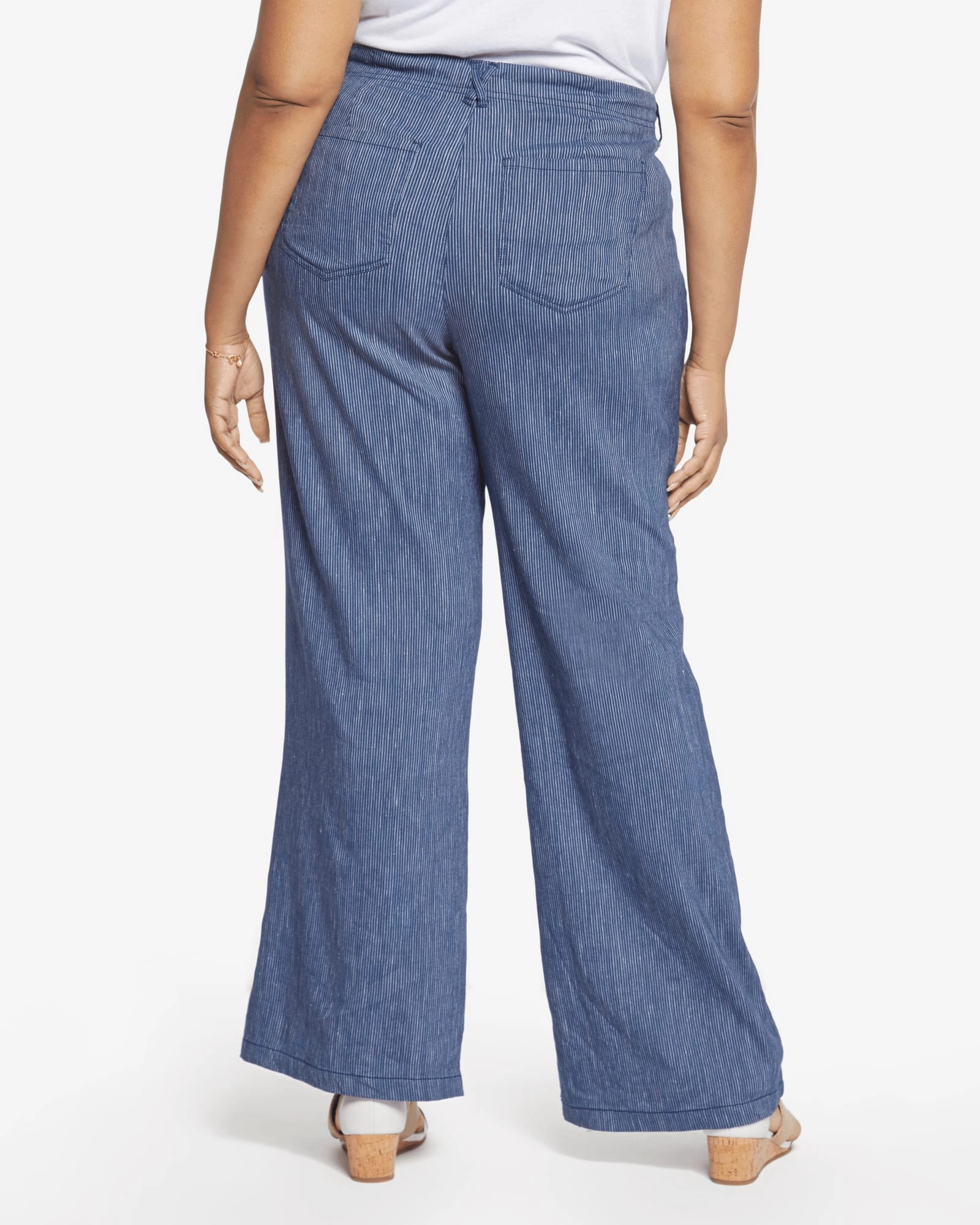 Everyday Look Mary 5 Pocket Wide Leg Trouser | Agua Stripe