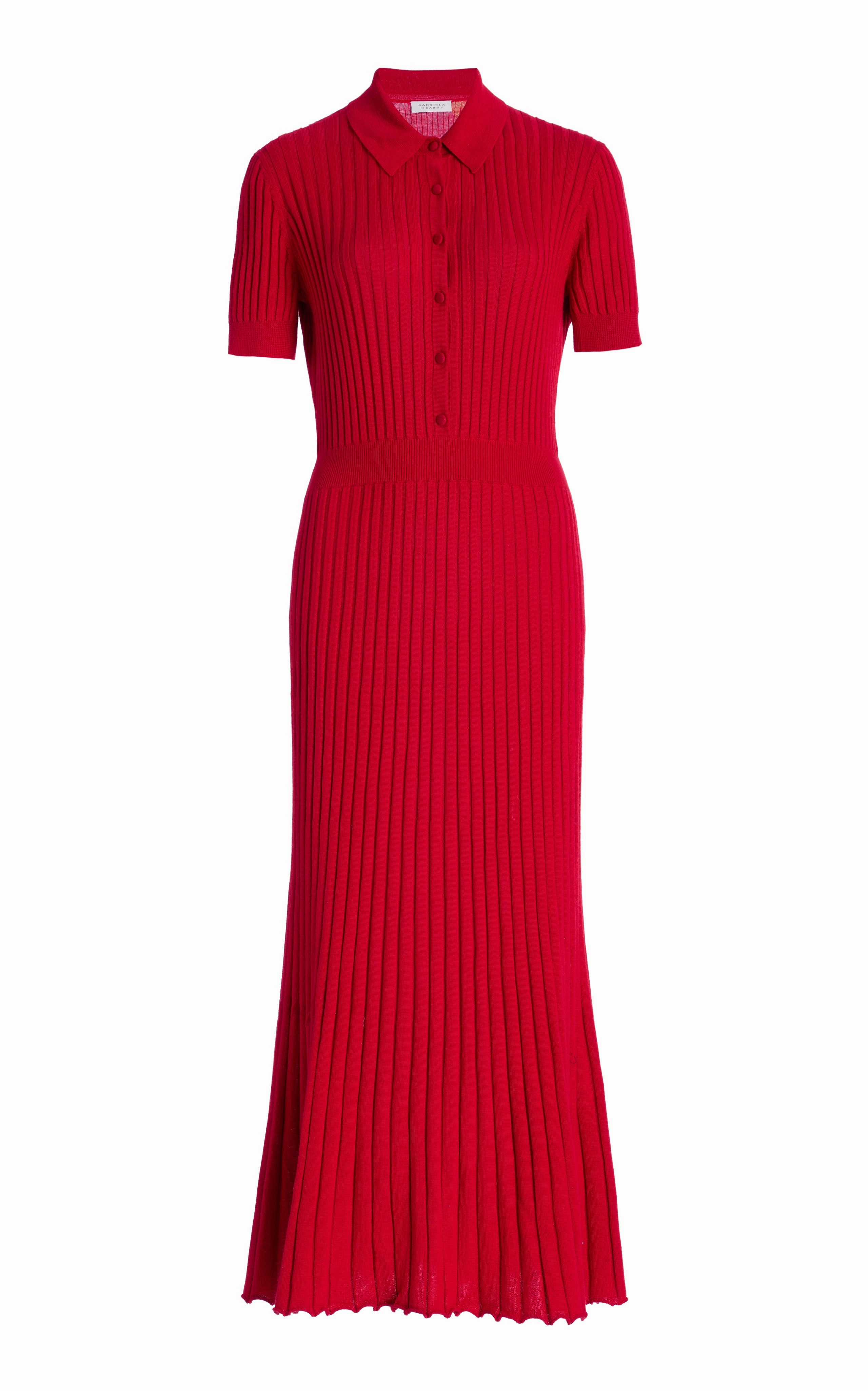 early morning Lightweight Design Amor Knit Midi Dress in Scarlet Red Cashmere Silk