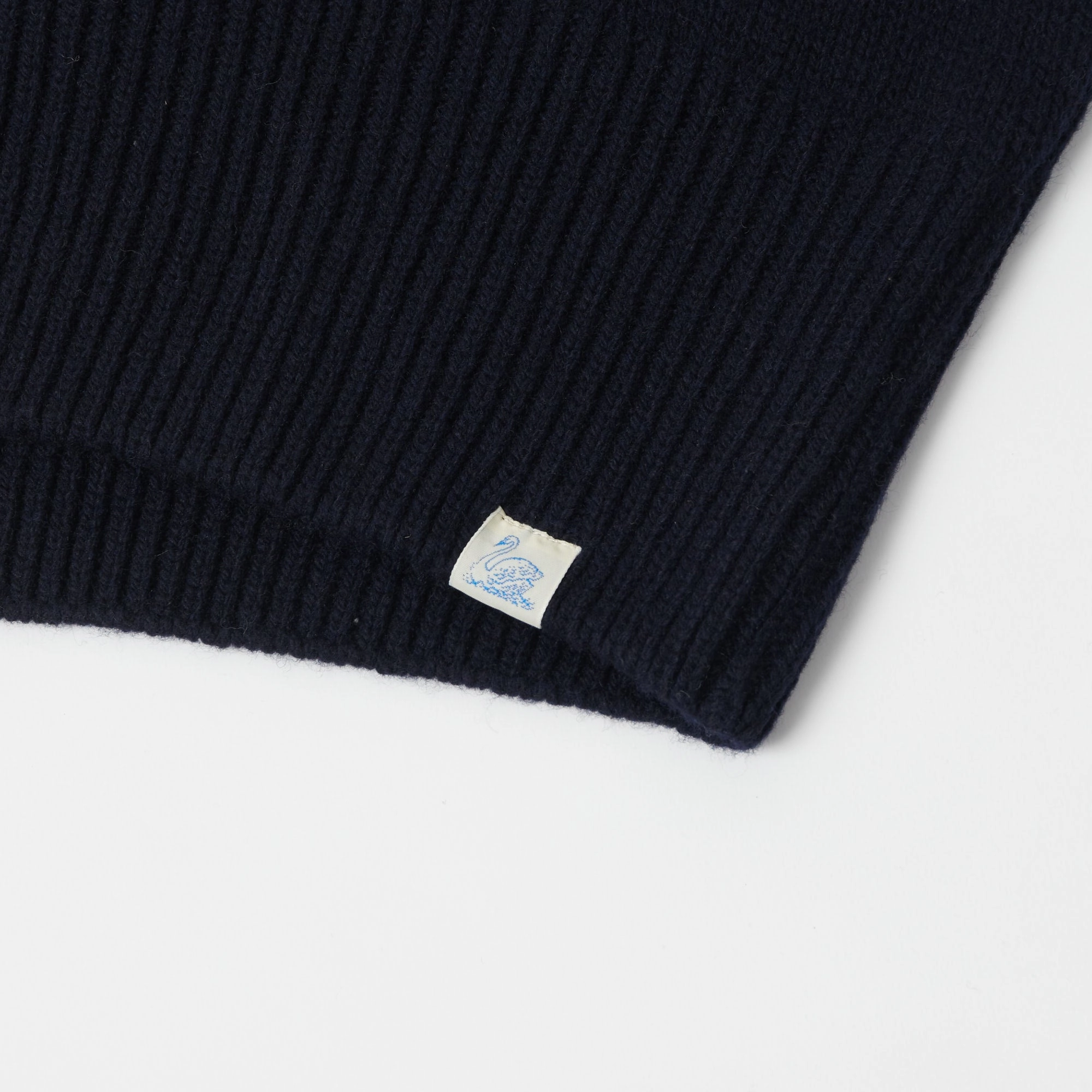 Merz b. Schwanen 'Good Basics' Wool Cashmere Knit Turtleneck - Dark Navy EcoConscious Manufacturing Double Layer Thermal