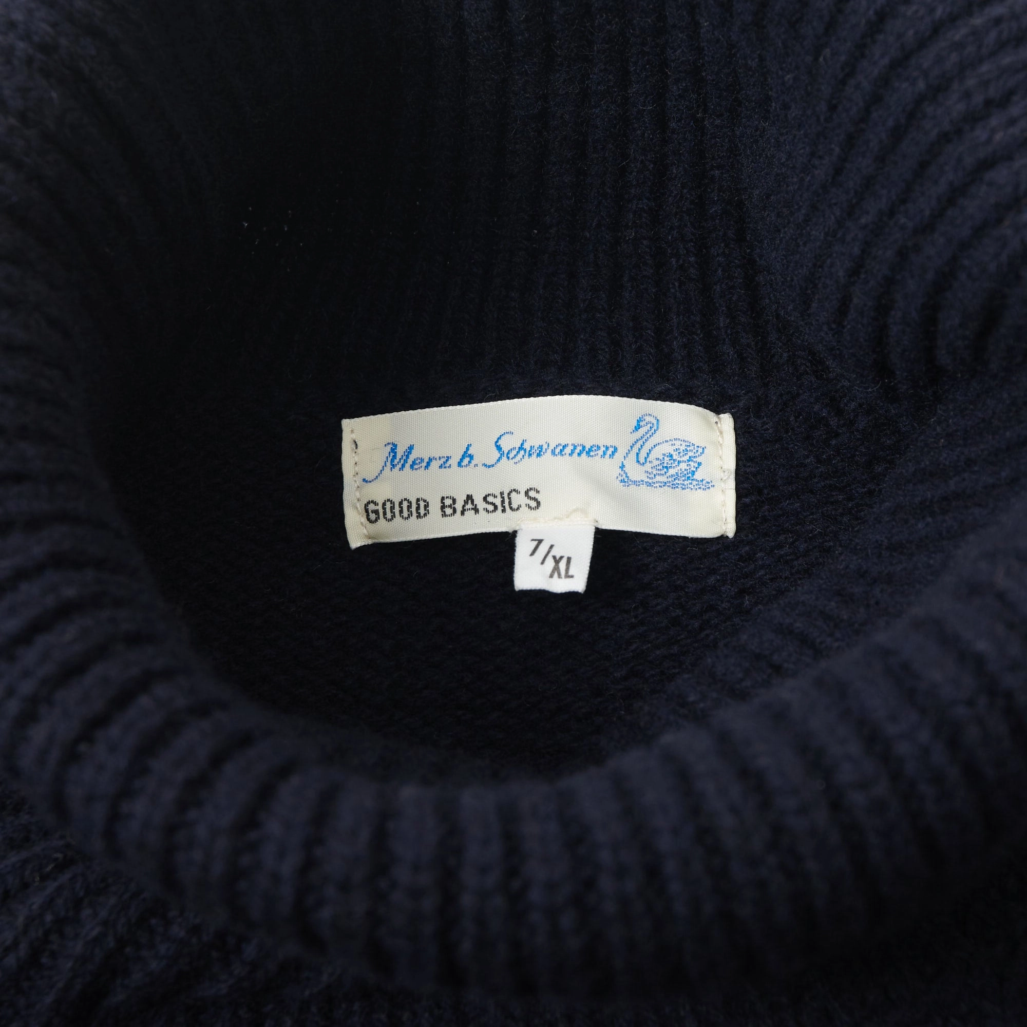 Day To Day Easy Fit Merz b. Schwanen 'Good Basics' Wool Cashmere Knit Turtleneck - Dark Navy