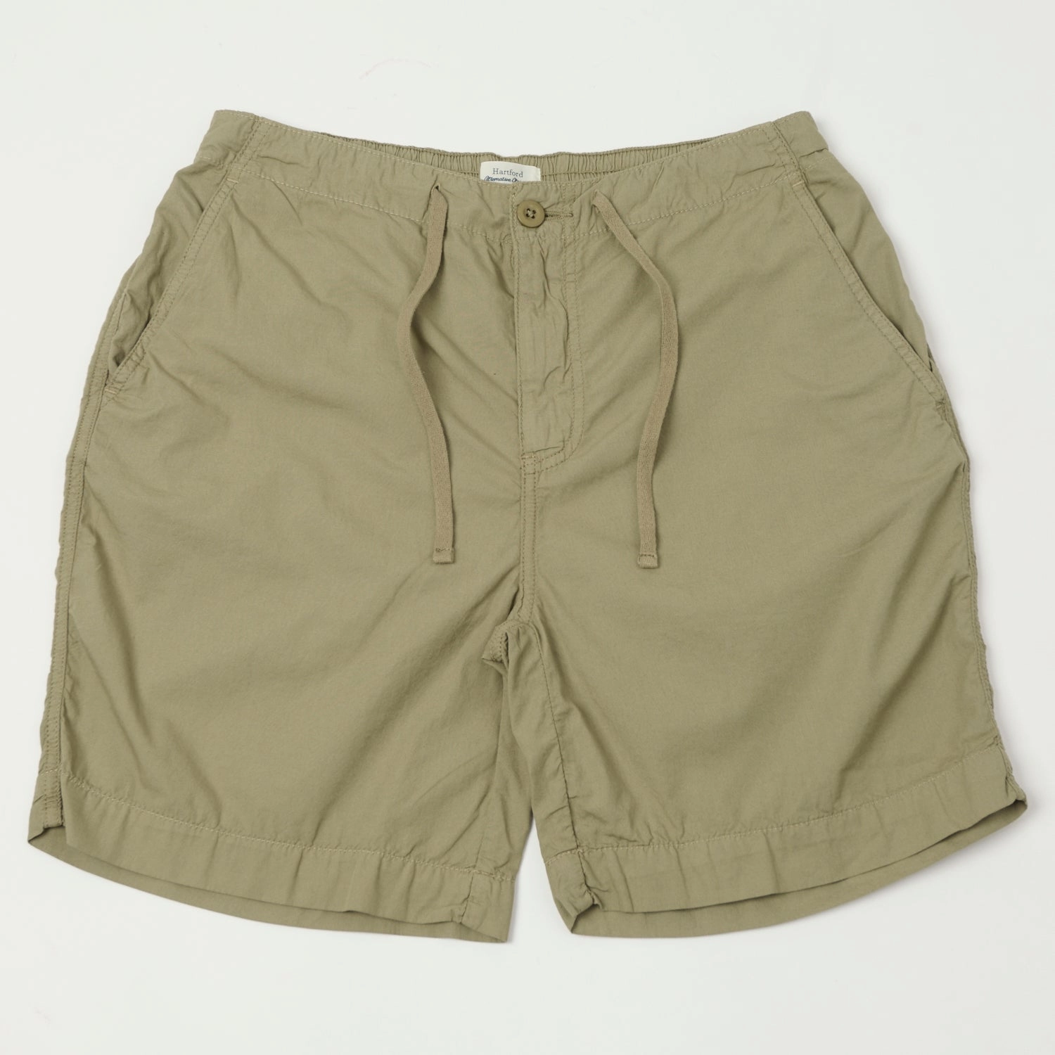 Hartford 'Gimmy' Lightweight Short - Khaki Wide-leg cut