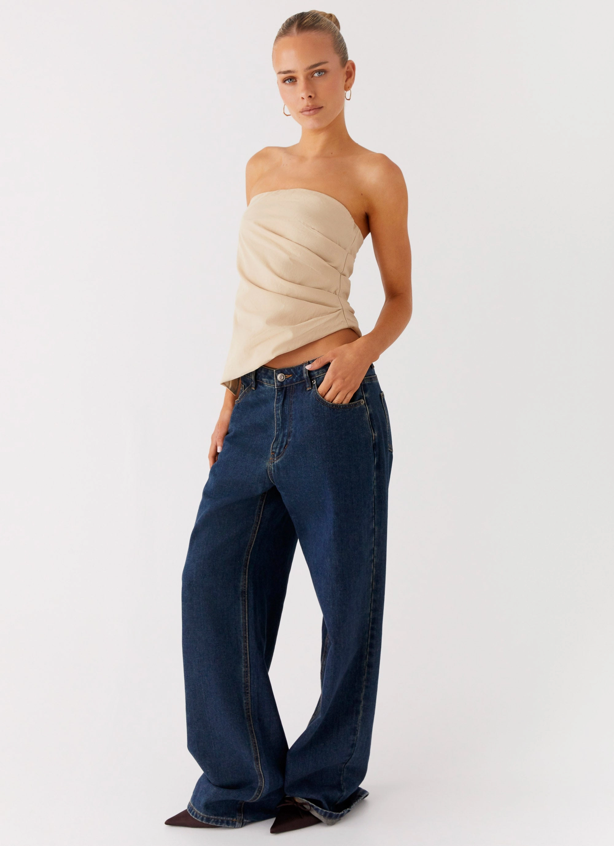 Briana Strapless Top - Tan relied on